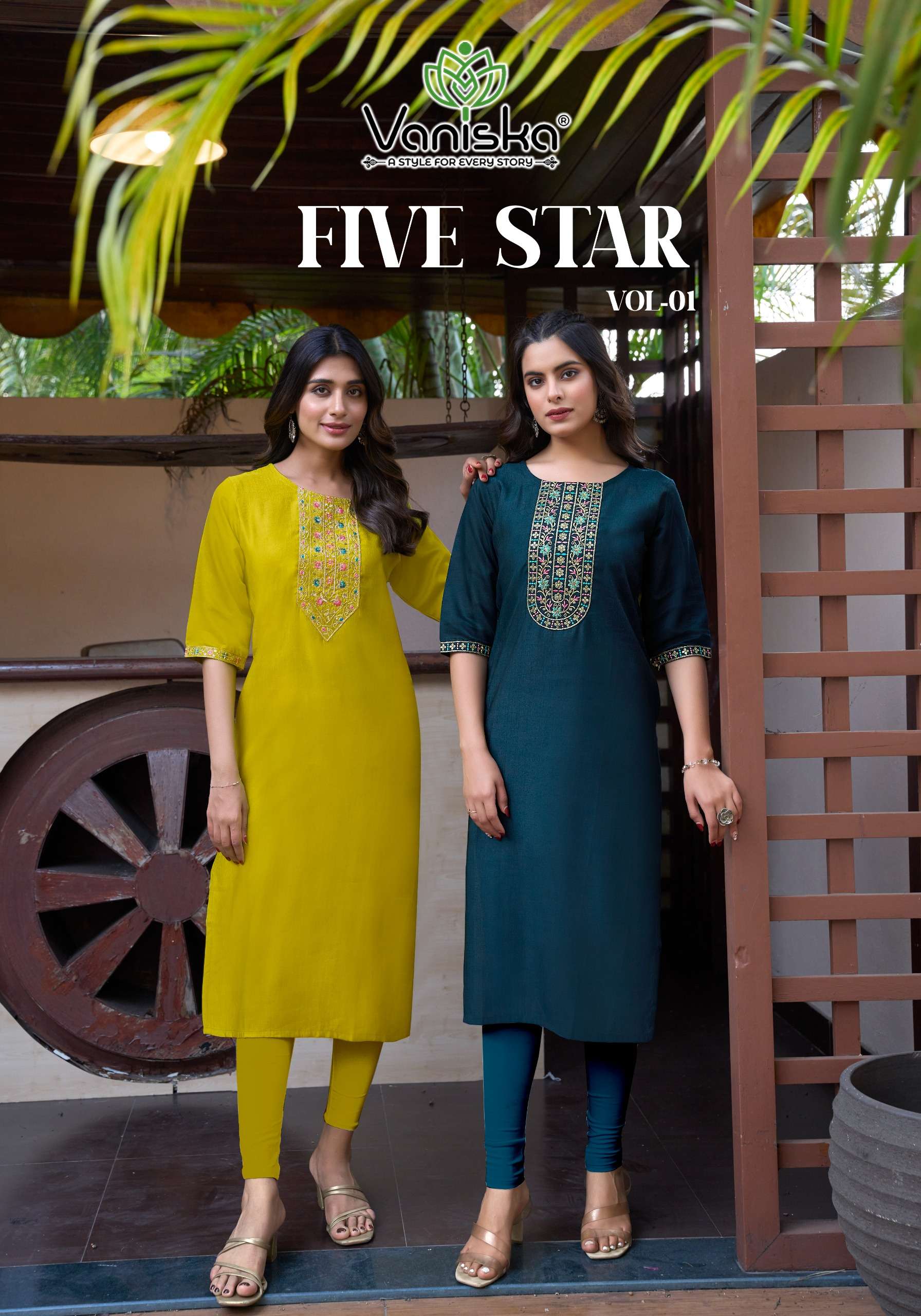 vaniska five star vol-1 1001-1008 series only  kurti wholesale price surat gujarat
