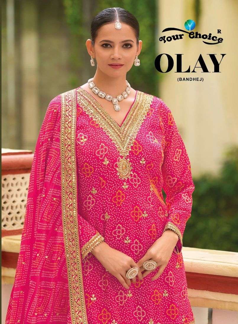 your choice olay 6001-6004 series straight  with sharara festive collection surat gujrat 