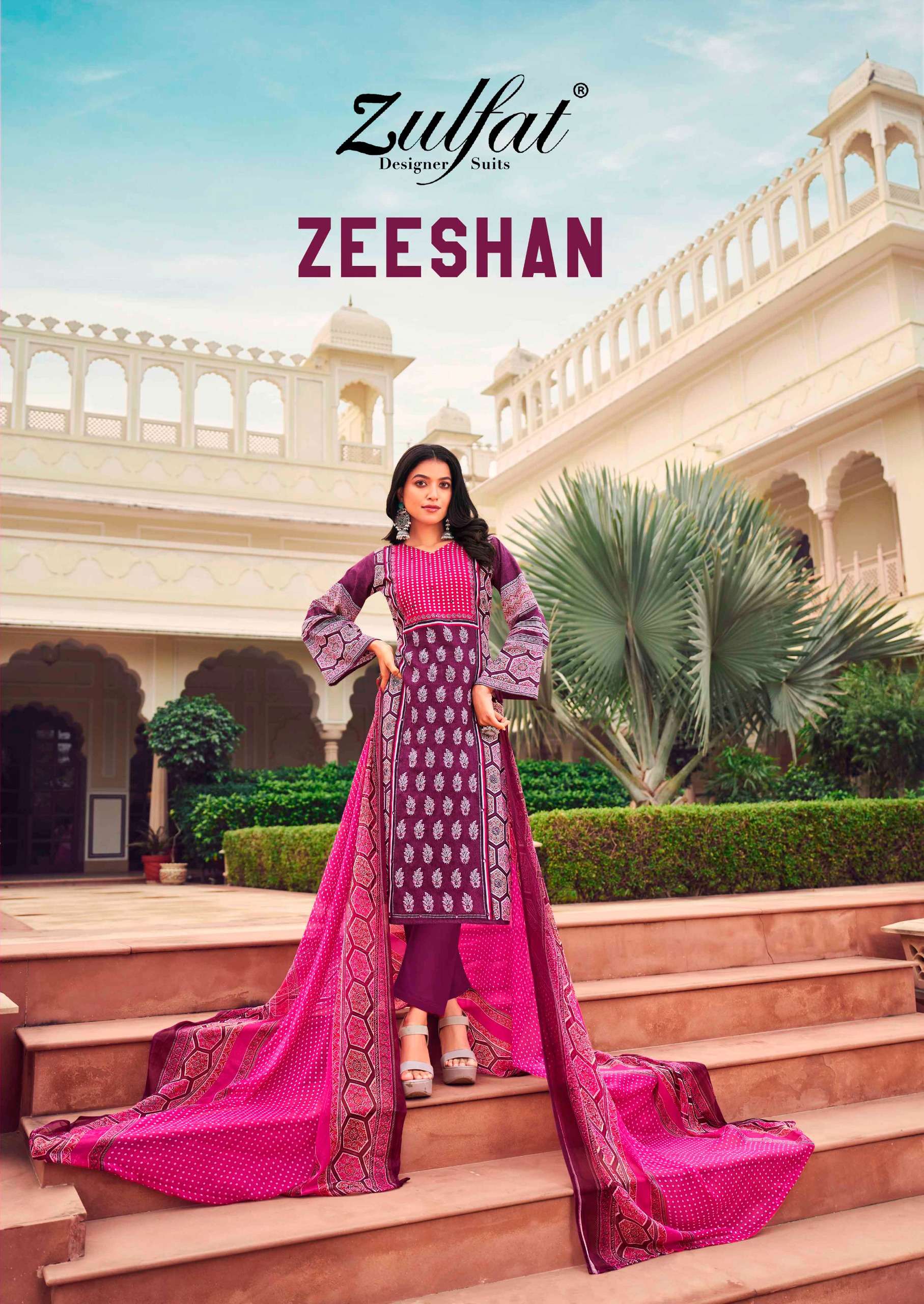 zulfat designer suits zeeshan cotton salwar kameez wholesale dealer online best rate surat 