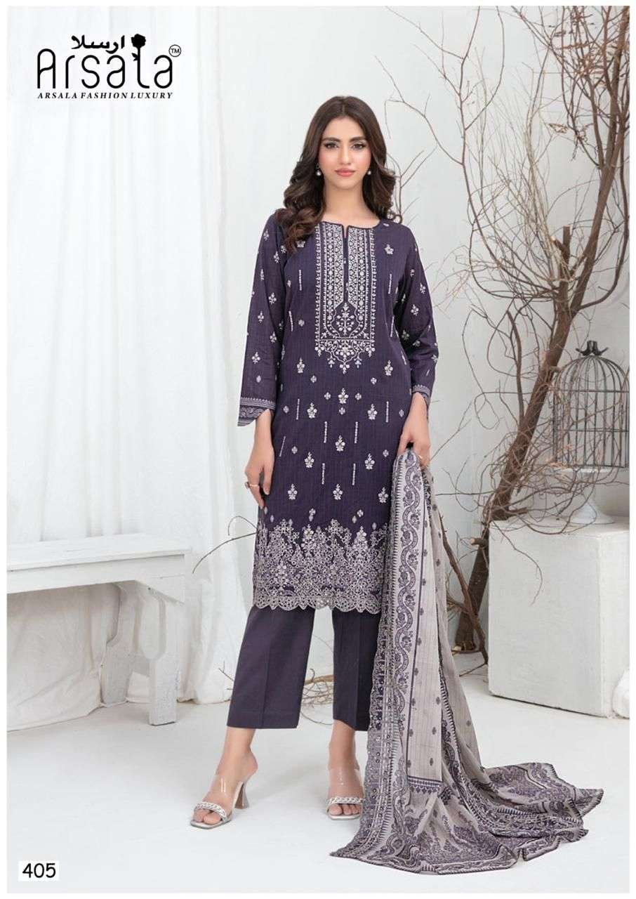 arsala amira vol 4 401-406 series pure lawn cotton salwar kameez wholesale price surat