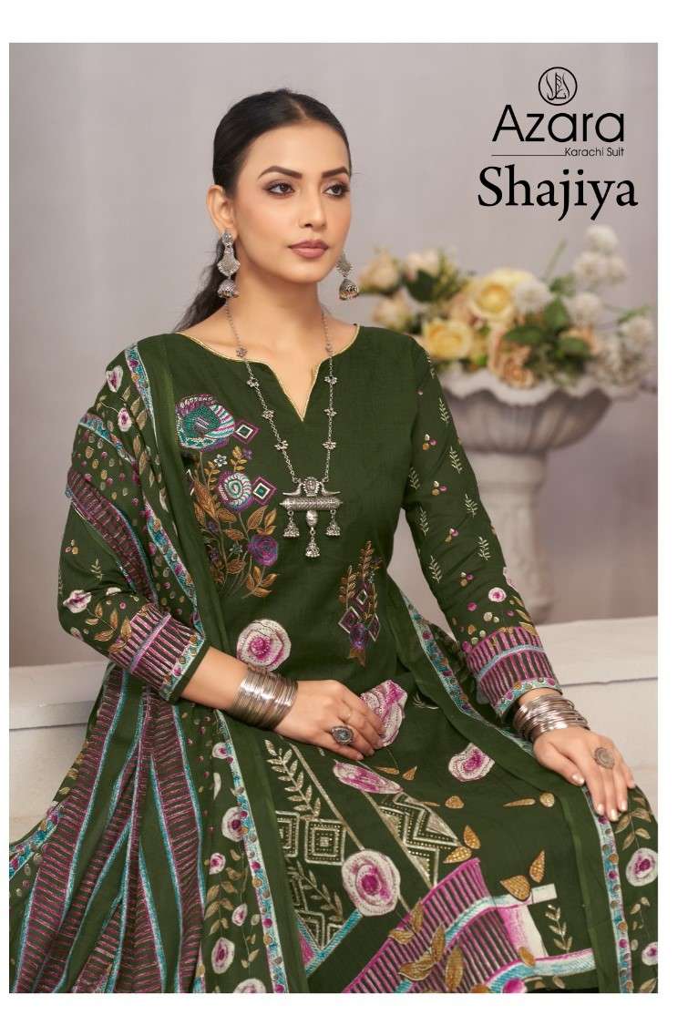 azara sajiya 40001-40004 series pure lawn cotton exclusive embroidred party wear salwar kameez wholesale dealer surat 