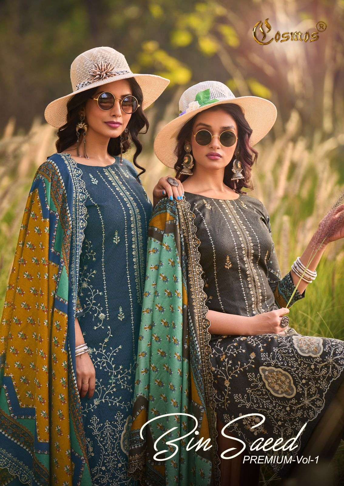cosmos bin saeed premium vol 1 101-106 series designer lawn cotton self embroidred cut work salwar kameez online best price collecton 