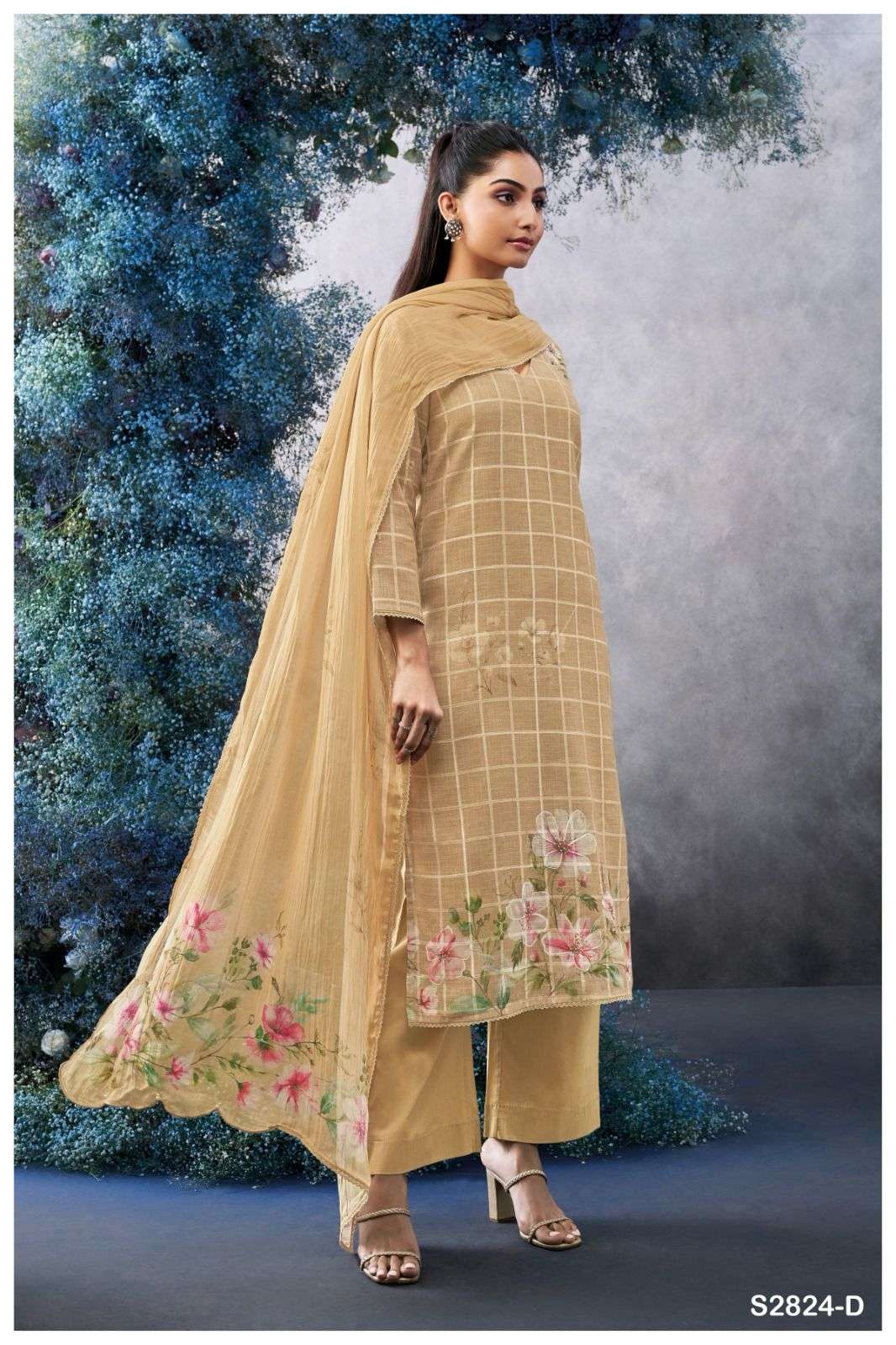 ganga liezel 2824 colour series premium woven linen jacquard salwar kameez catalogue buy online dealer 