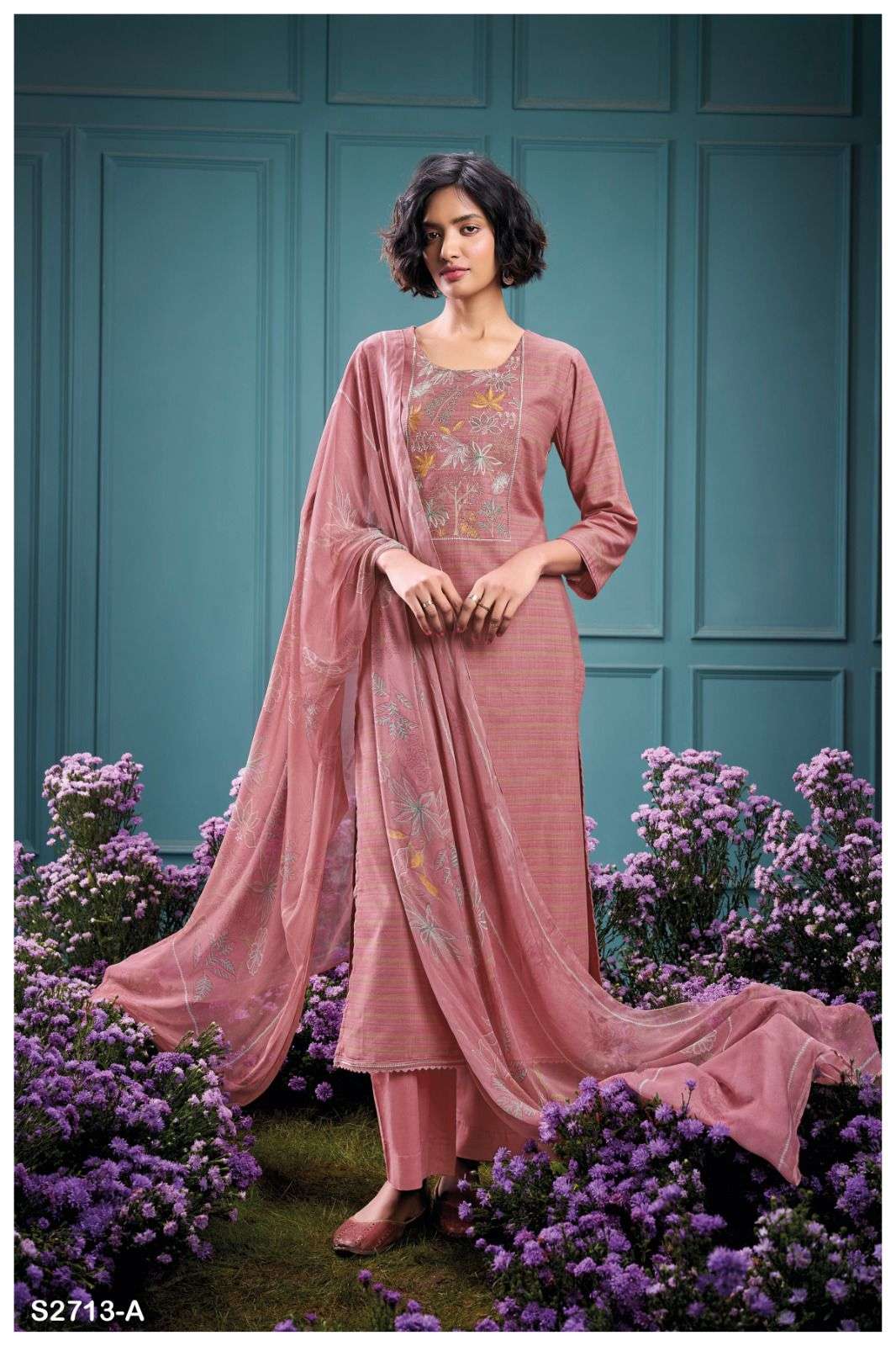 gisma 2713 by ganga fashion pure handloom cotton unstich salwar kameez wholesale price surat