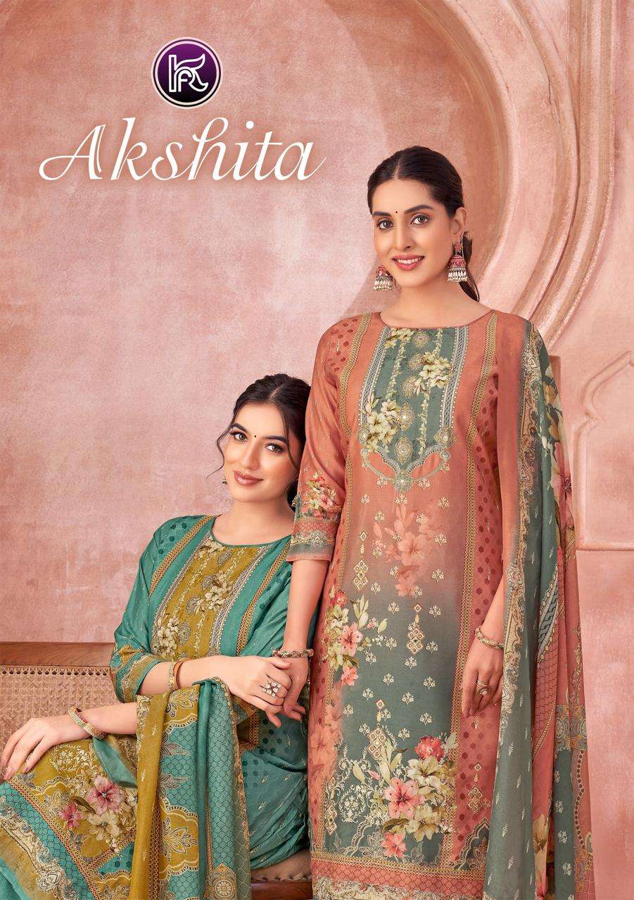 kala fashion akshita 5001-5004 series deisgner pure muslin digital printed hand work salwar kameez buy online shopping surat