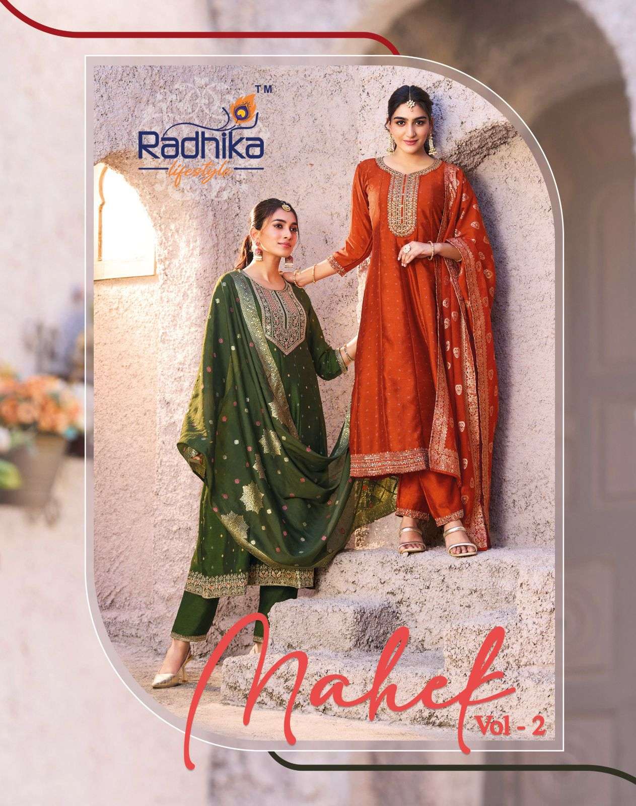  mahek vol 2 by rasdhik lifestyle 2001-2006 series vichitra silk with embroidery work readymade salwar kameez best price online  surat  india