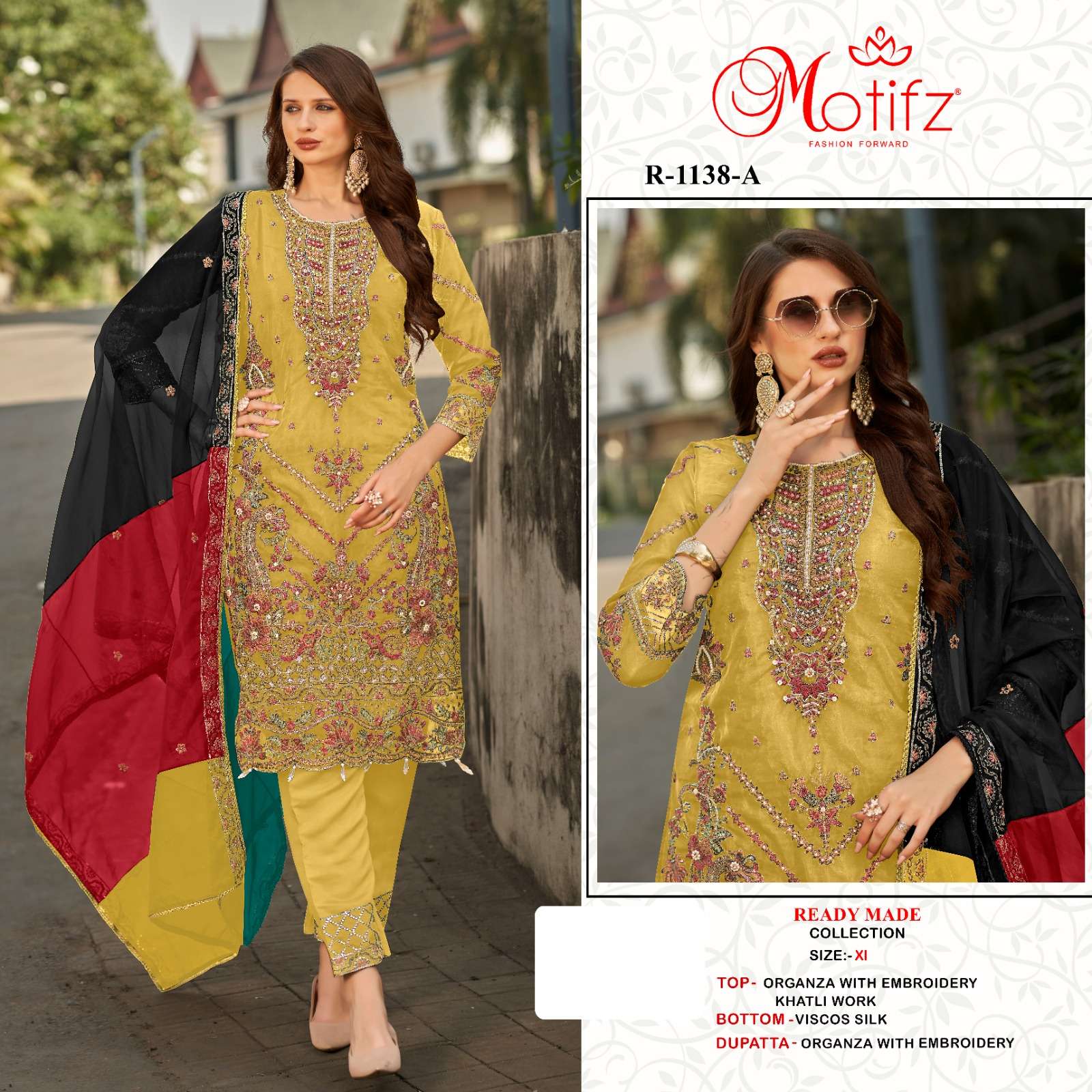 motifz 1138 series pure organza embroidered designer look salwar kameez wholesale price surat