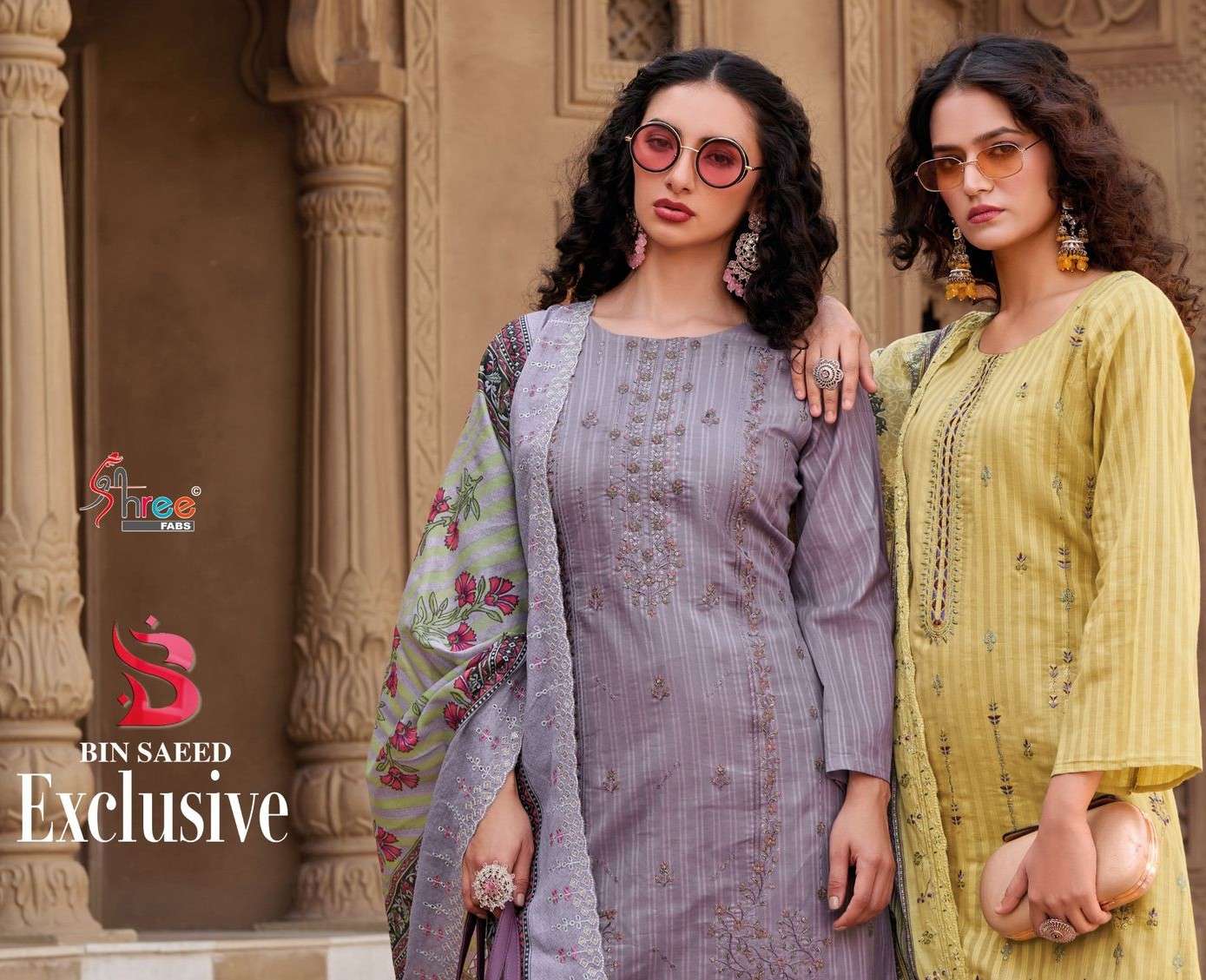 shree fabs bin saeed vol 1 1001-1006 series dobi cotton self embroidred pakistani salwar kameez wholesale price surat 