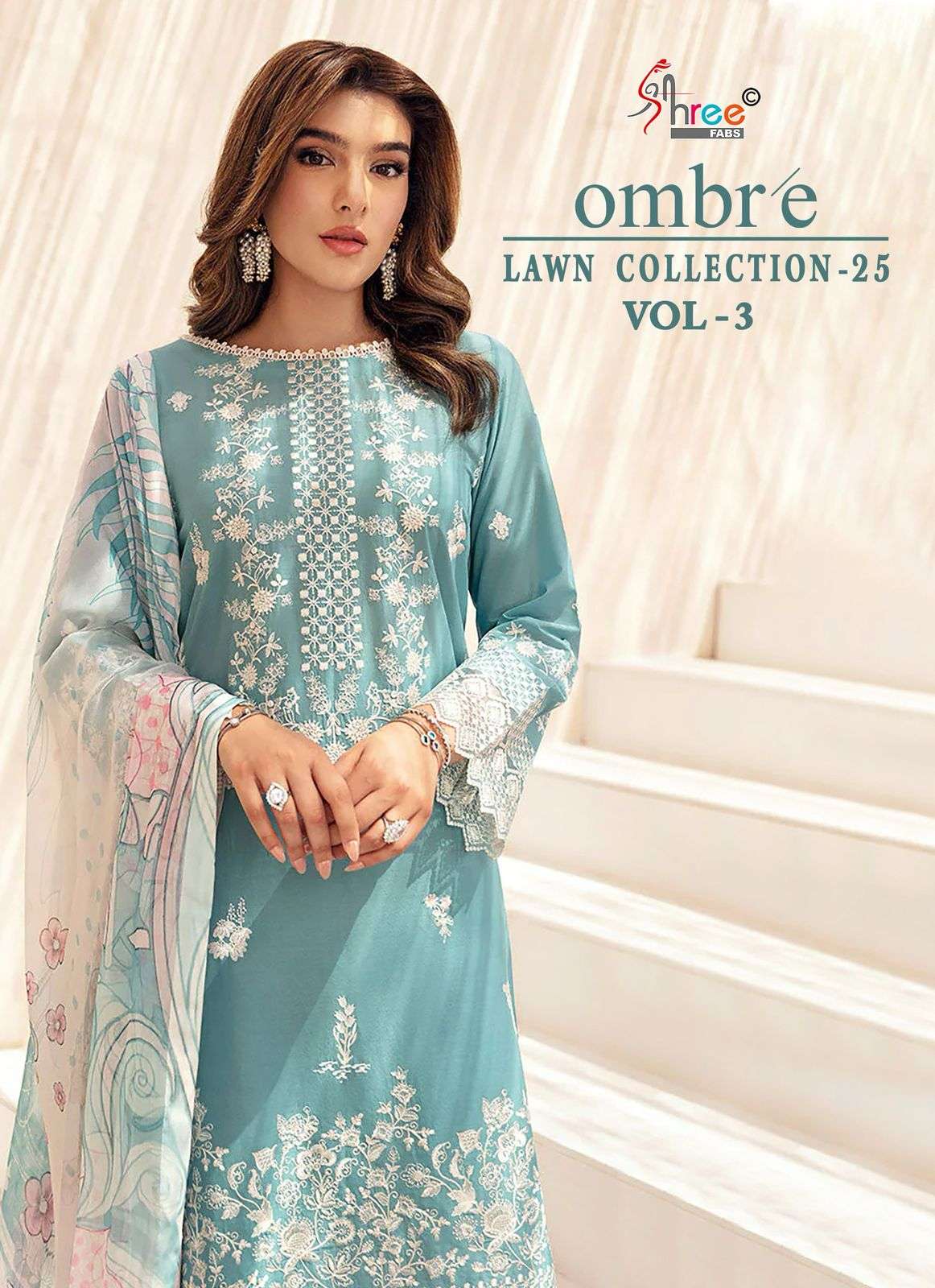 shree fabs ombre lawn vol 3 3781-3786 series cotton with embroidery work best new designer salwar kameez best online price surat india 