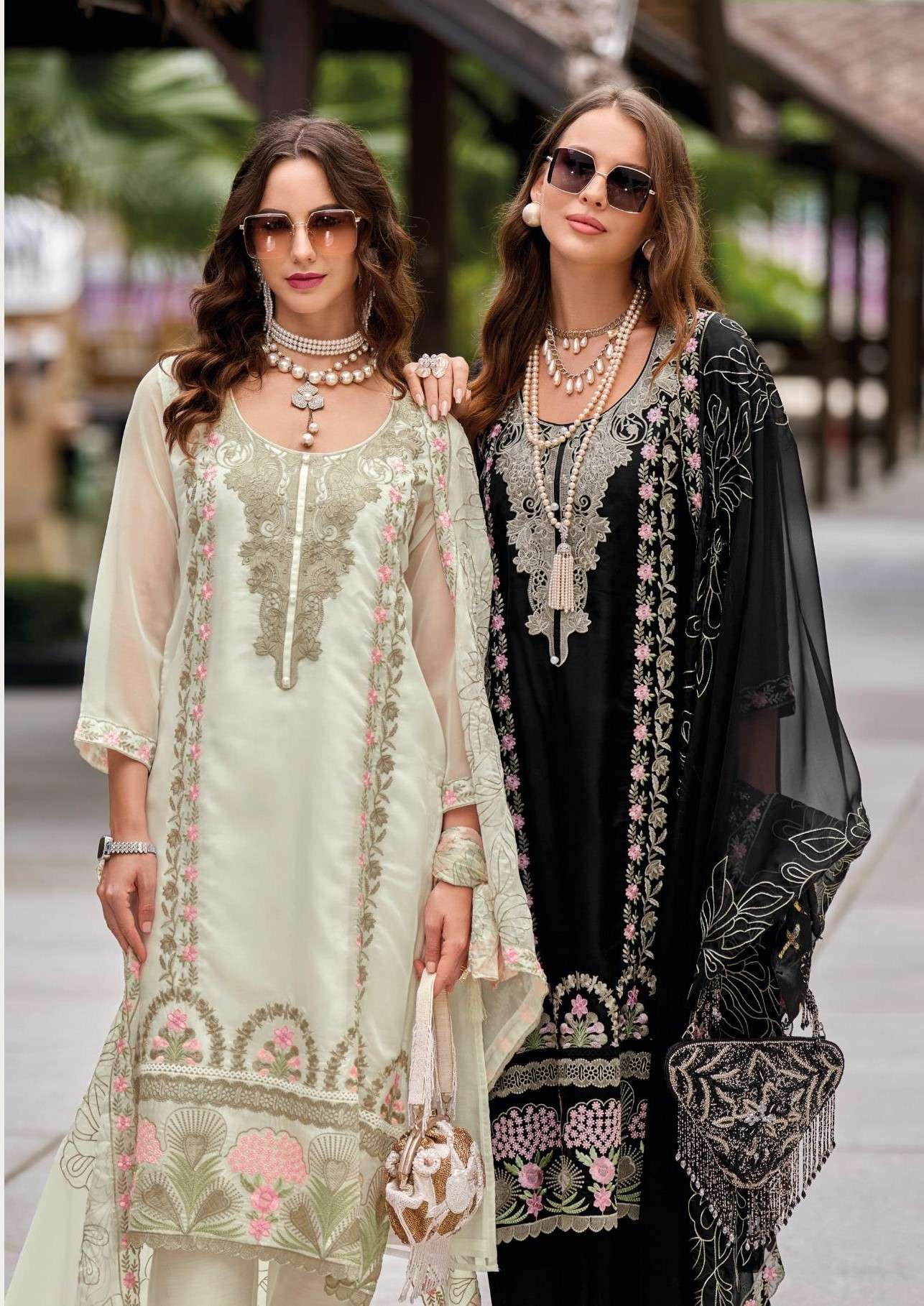  zaveri viana 1392-1393 series soft organza designer salwar kameez catalogue online market surat