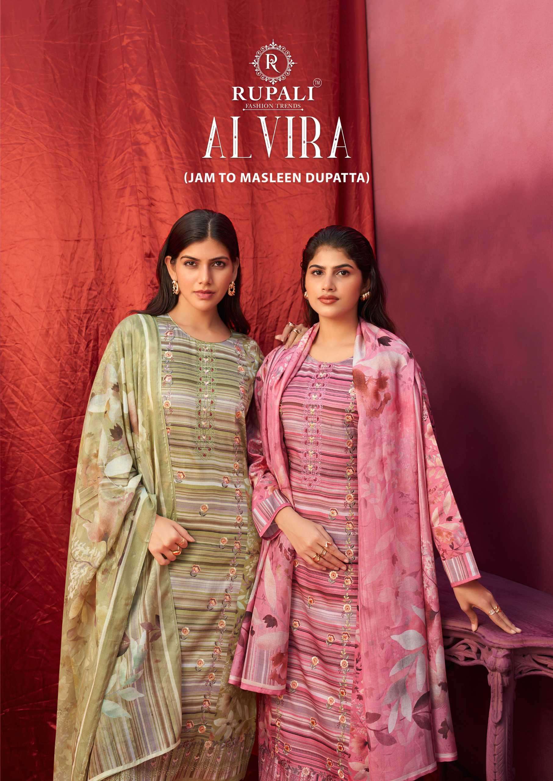 alvira by rupali fashion 4001-4004 series jam satin designer party wear salwar kameez wholesale dealer surat 