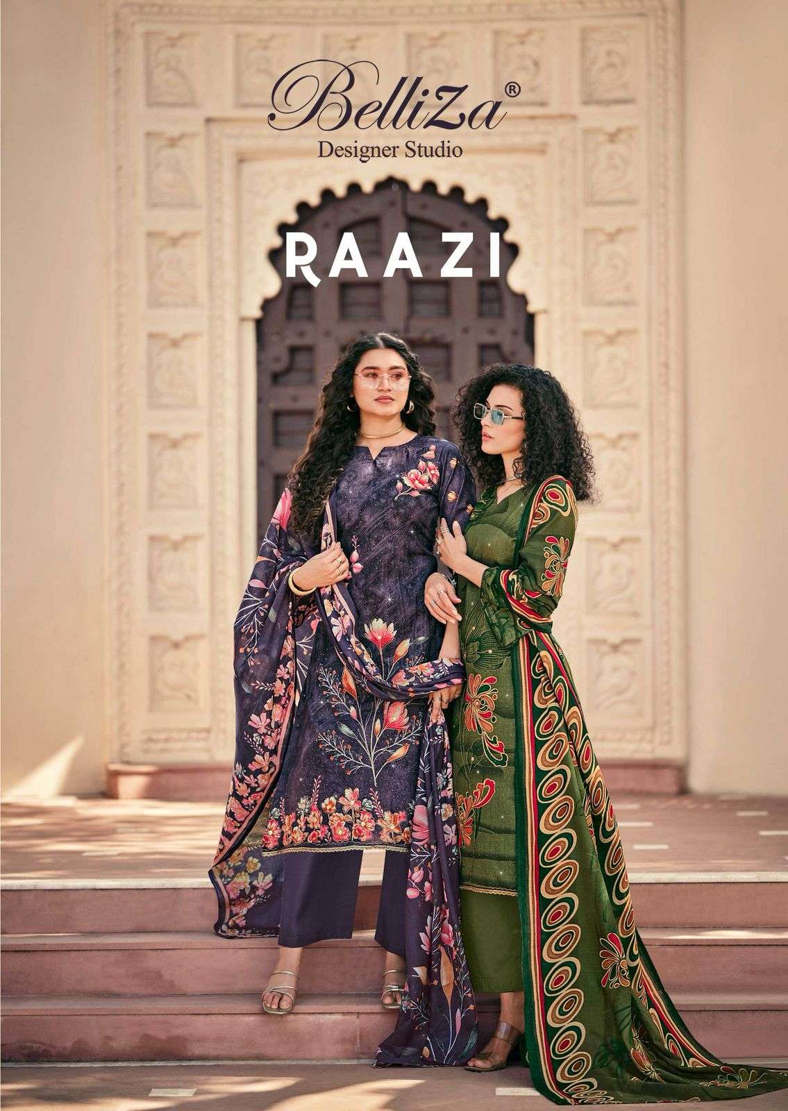 belliza raazi pure cotton digital hand work dress material collection online wholesalers 