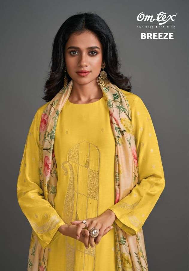 breeze by omtex muslin jacquard heavy handwork fancy salwar kameez best online price surat
