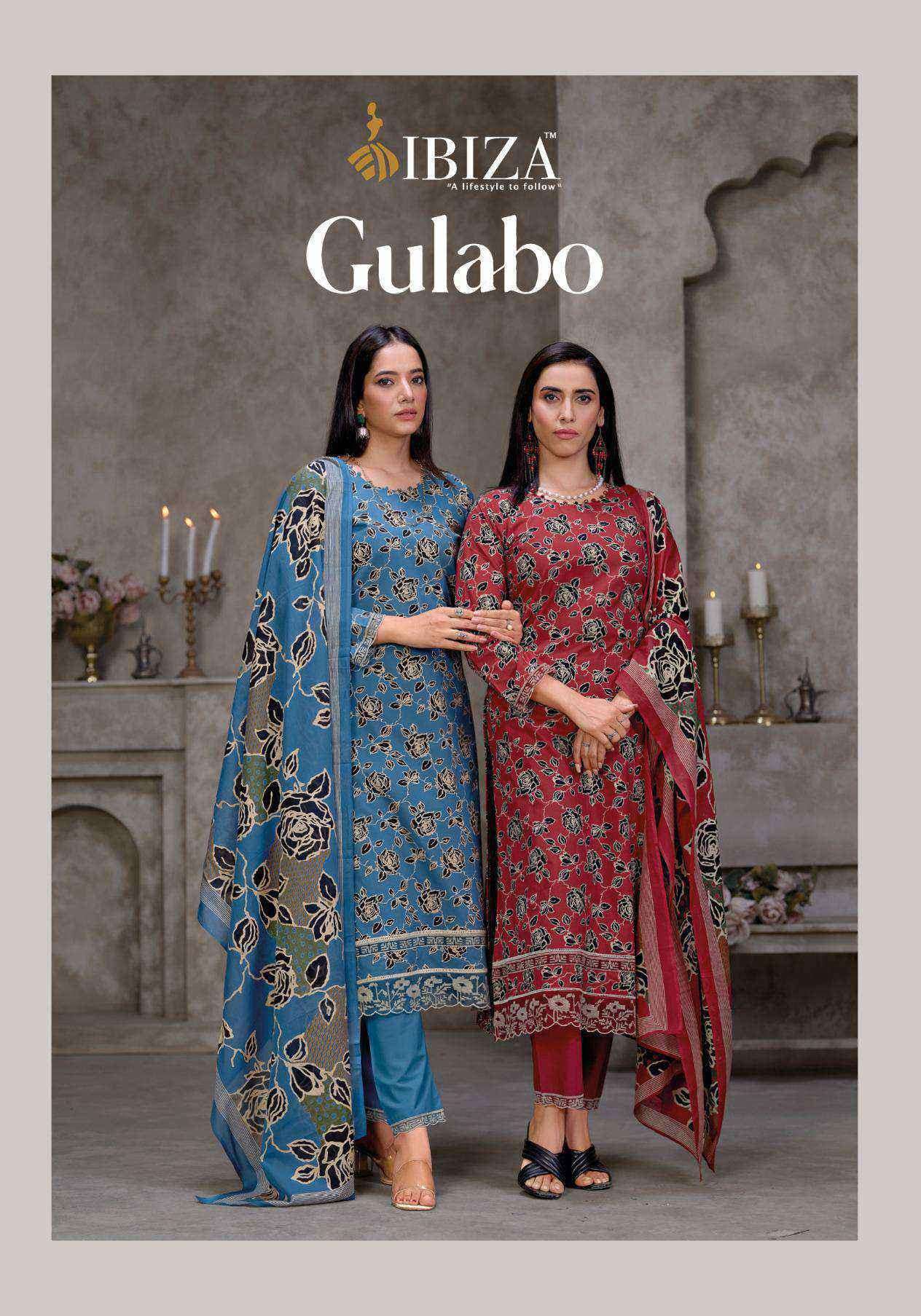 gulabo by ibiza 2061-2064 series cambric cotton digital print with embroidery salwar kameez best online price surat
