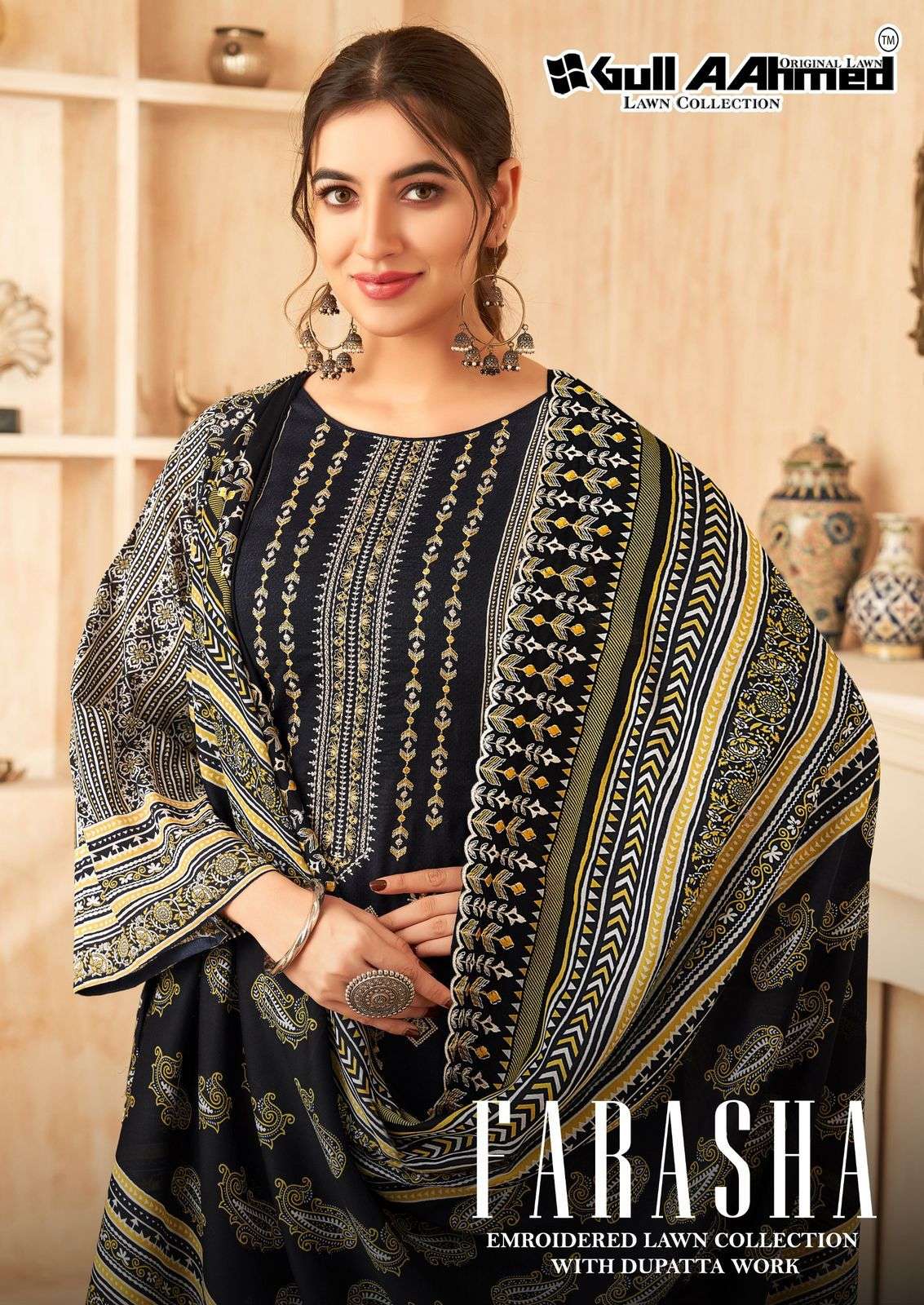 gull aahmed farasha 1001-1006 series cotton digital exclusive hand work suits set to set only surat