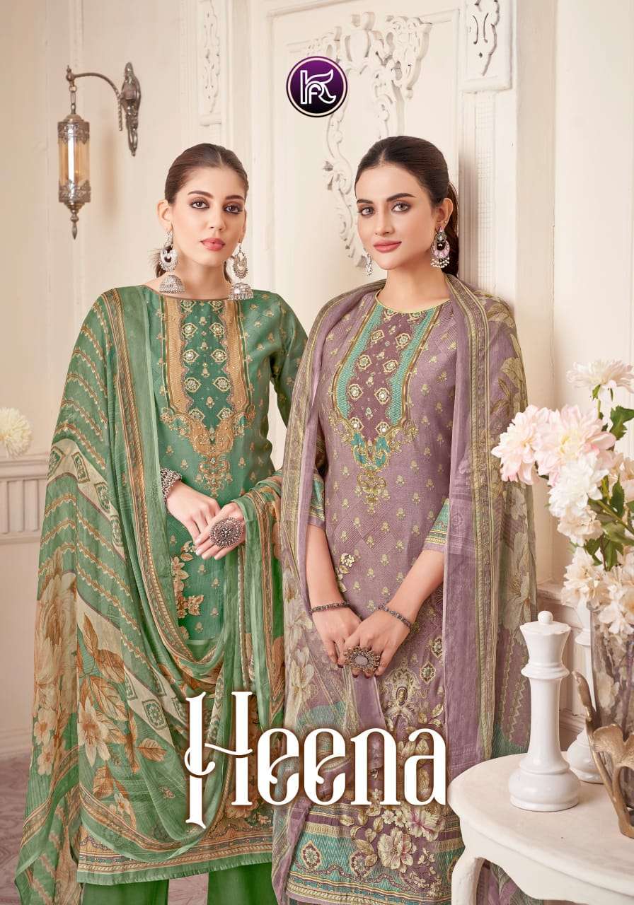 heena by kala fashion 40001-40004 series pure modal fancy handwork designer salwar kameez best online price surat