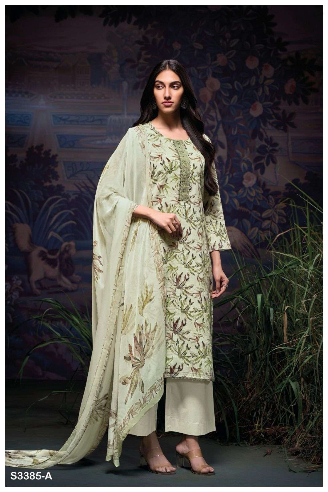  ireland 3385 by ganga colors series cotton linen with embroidery designer salwar kameez best online price surat