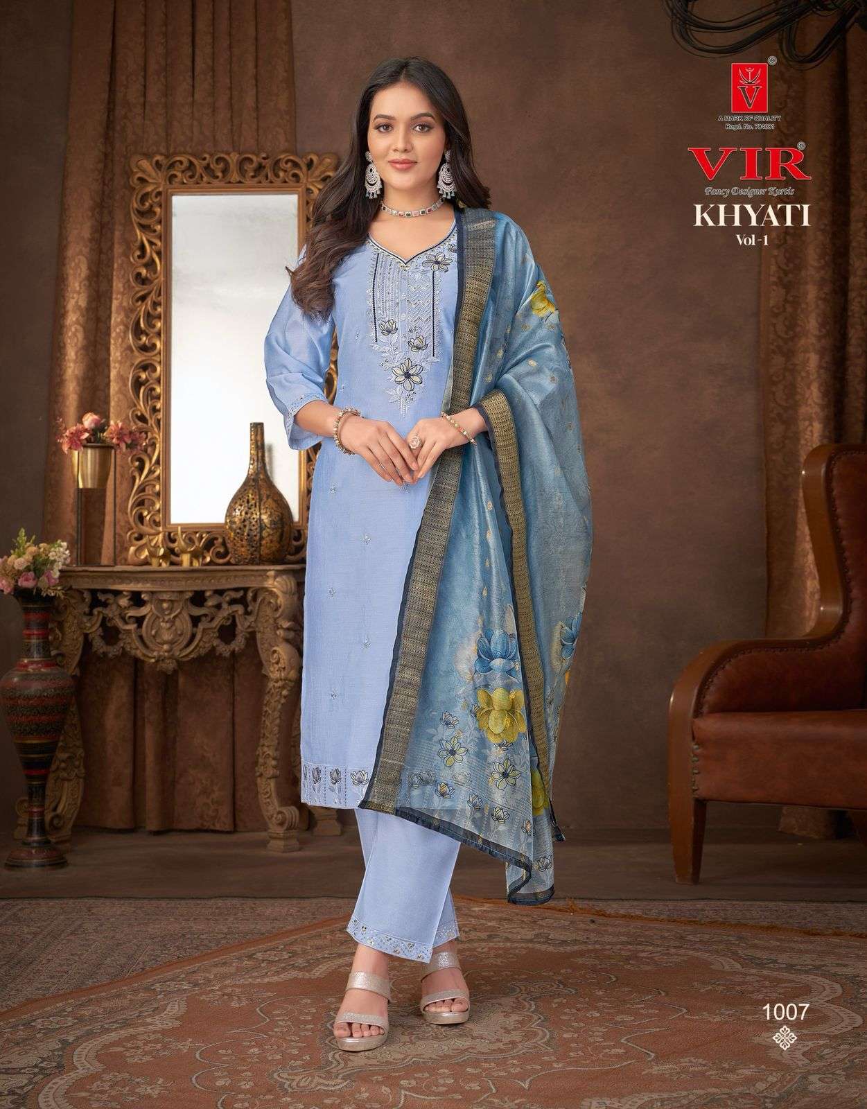 khyati vol 1 by vir colors gadwal with heavy embroidery designer readymade kurti best online price surat