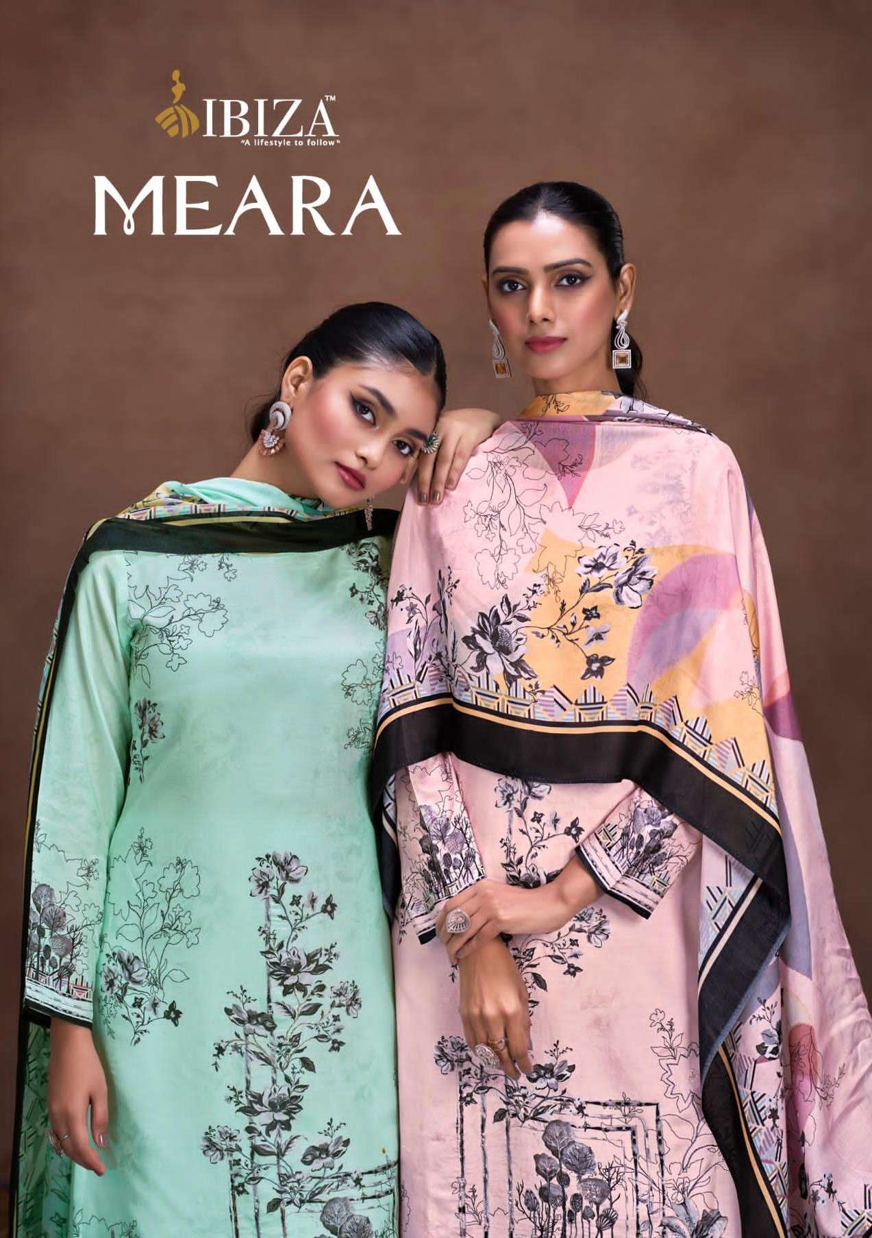 meara by ibiza 1431-1434 series pure bemberg digital print embroidery worked designer fancy salwar kameez best online price surat