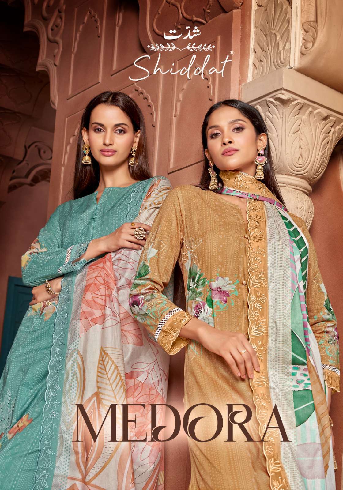 medora by shiddat 1001-1008 series cambric cotton handwork with heavy embroidery salwar kameez best online price surat