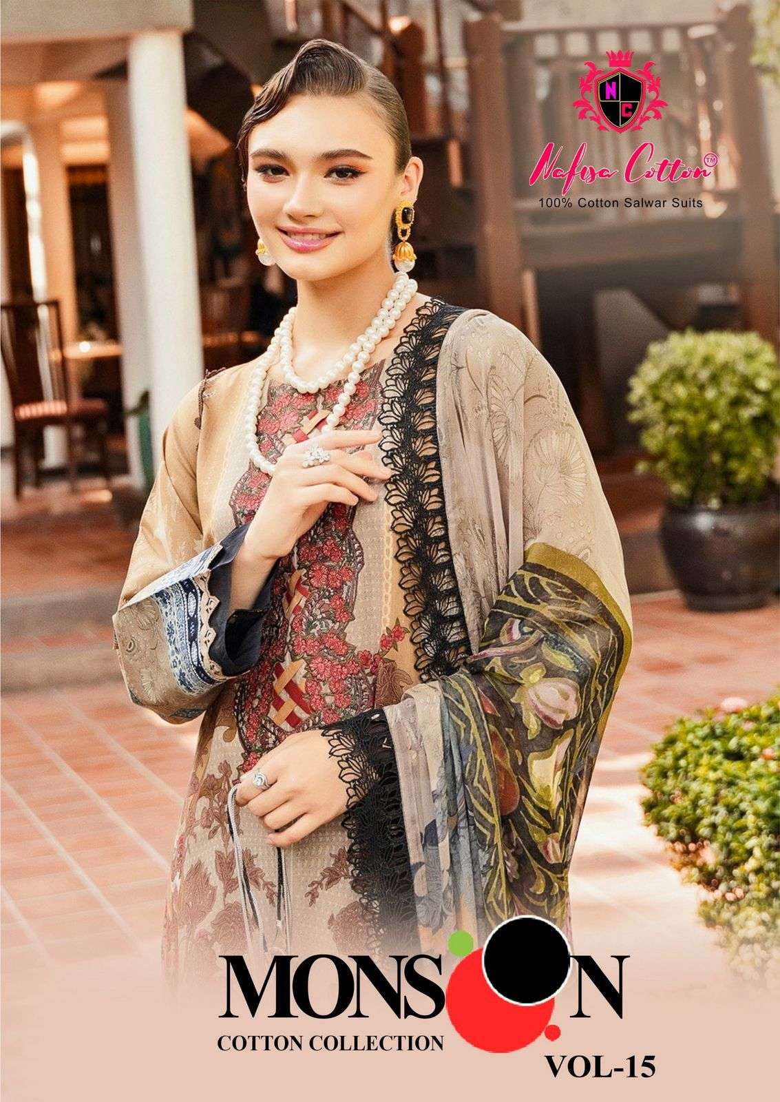 monsoon collection vol 15 nafisha cotton  15001-15006 series pure cotton designer salwar kameez best online price surat