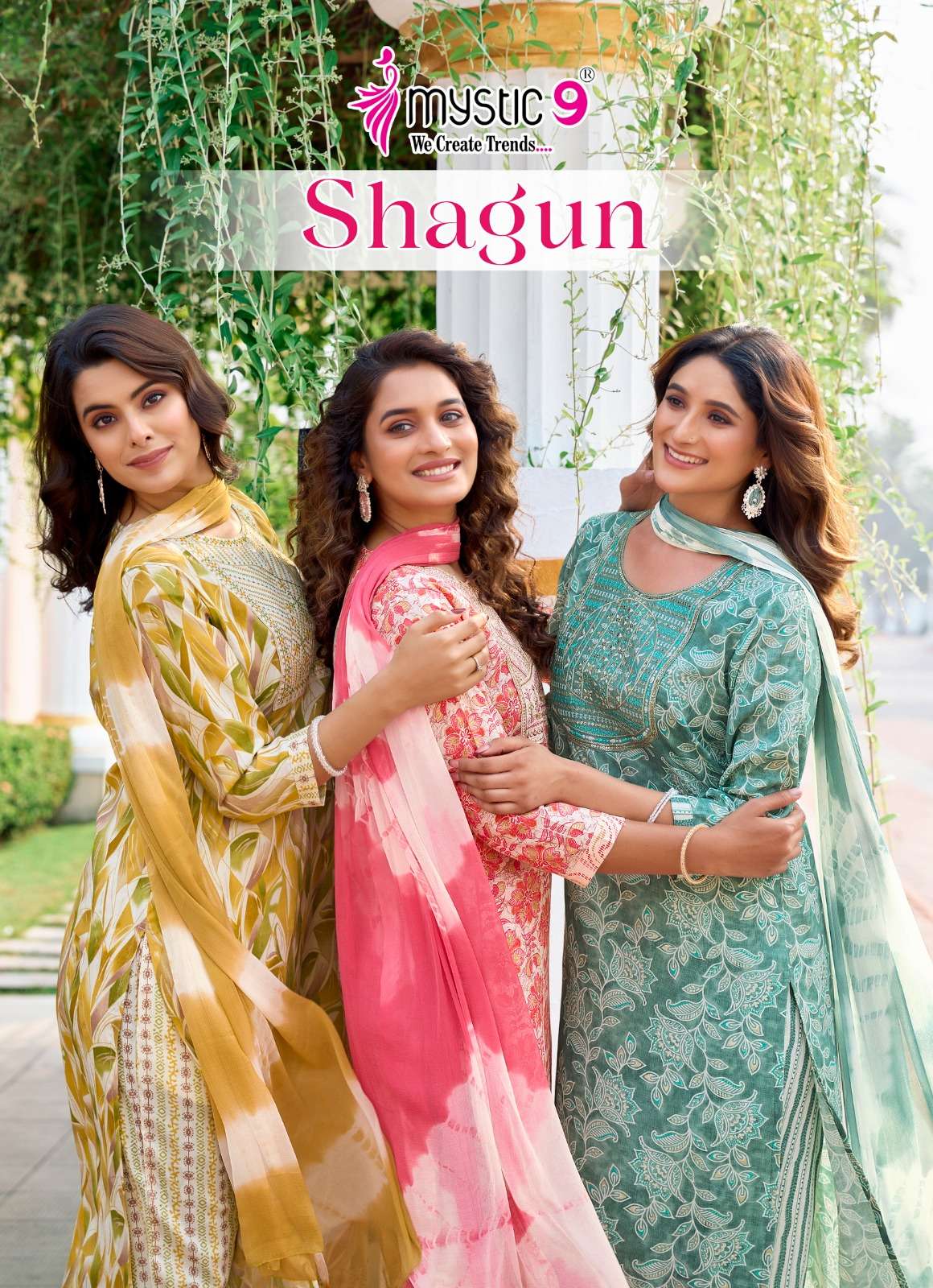 mystic 9 shagun vol 14 14001-14008 series premium rayon capsule printed readymade salwar kameez wholesale price surat