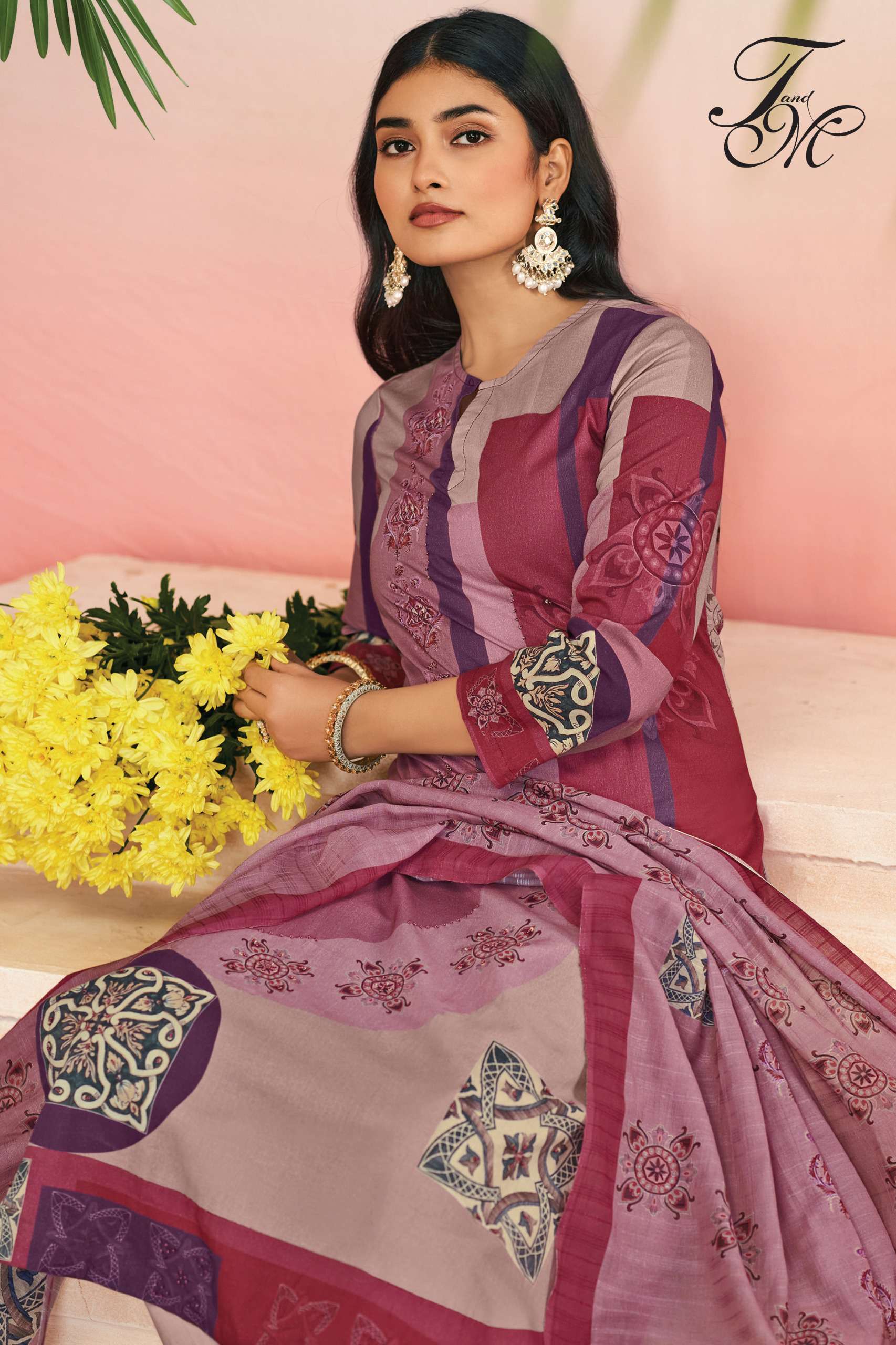 raheela by t&m colors series pure cotton lawn printed handwork designer salwar kameez best online price surat