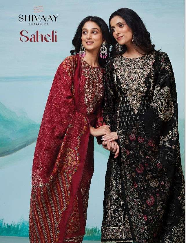 saheli by shivaay 15517-15520 series muslin with printed handwork fancy salwar kameez best online price surat