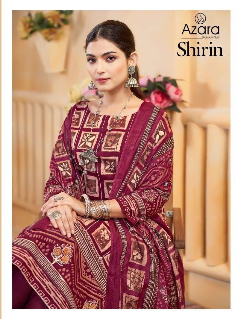 shirin by azara 48001-48004 series summer wear lawn cotton with printed salwar kameez best online price surat