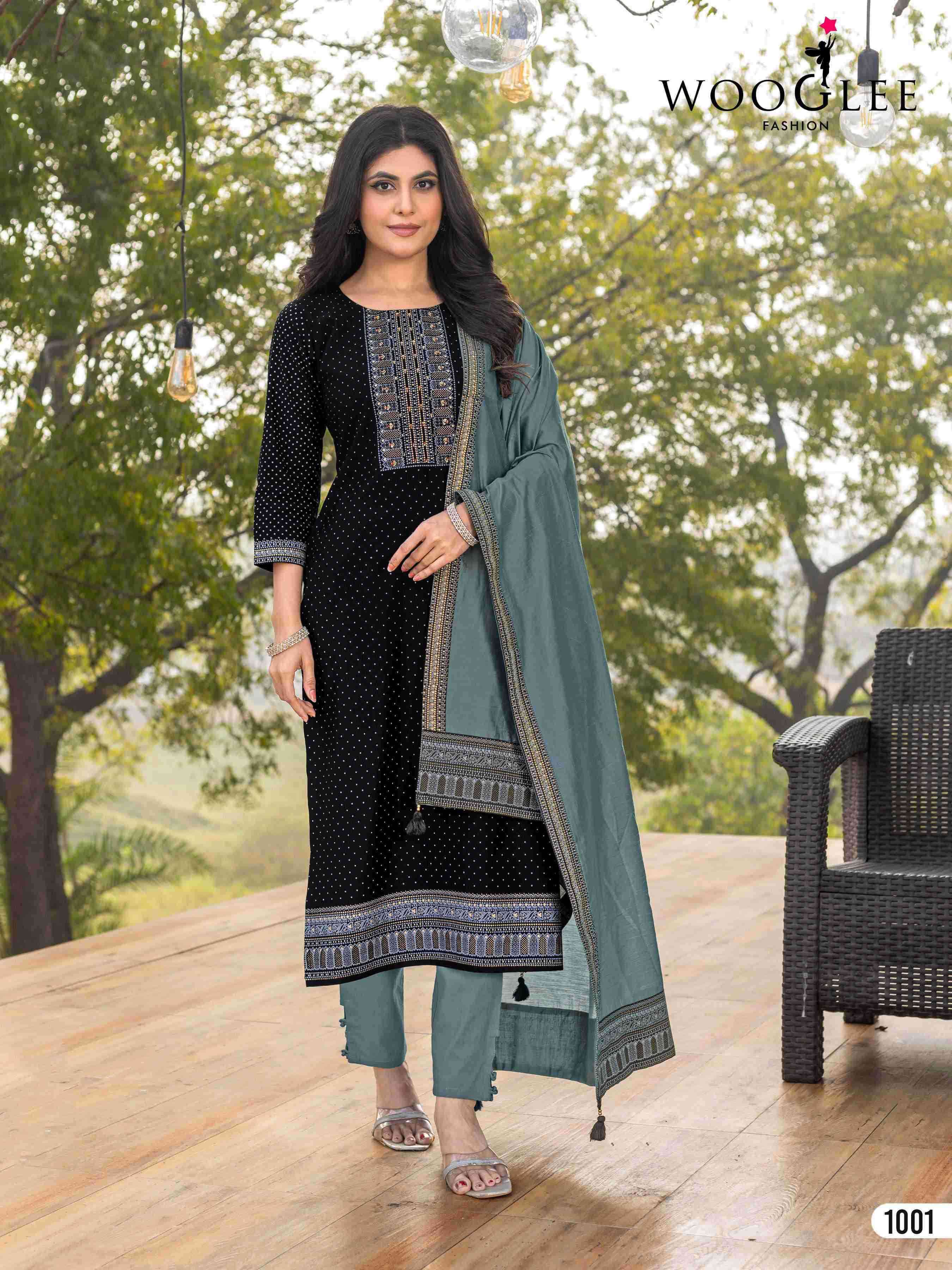 skyline by wooglee fashion 1001-1006 series vetican print handwork with embroidery readymade salwar kameez best online price surat india 