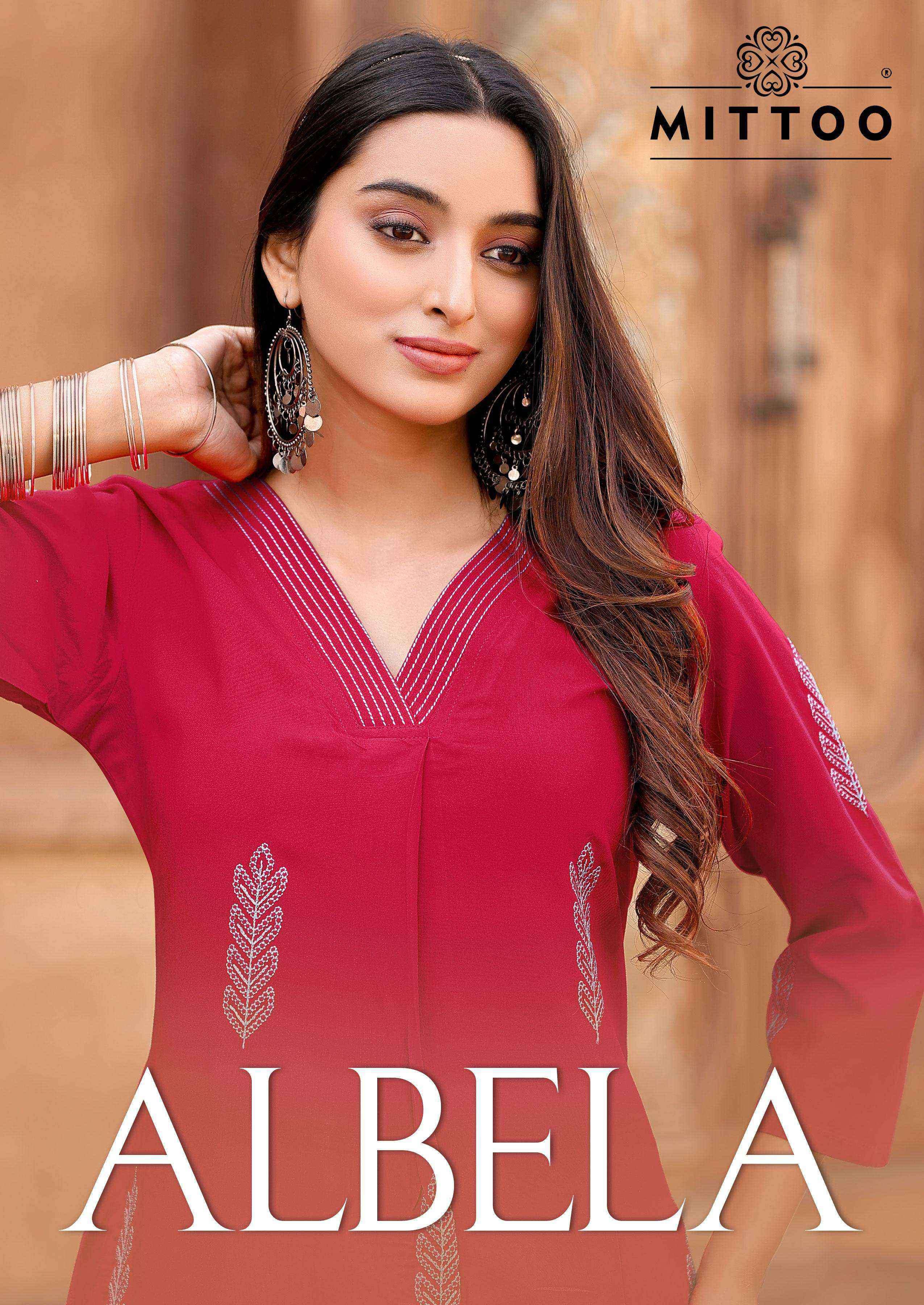 albela by mittoo 4001-4006 series rayon readymade designer kurti with plazo buy best online price surat