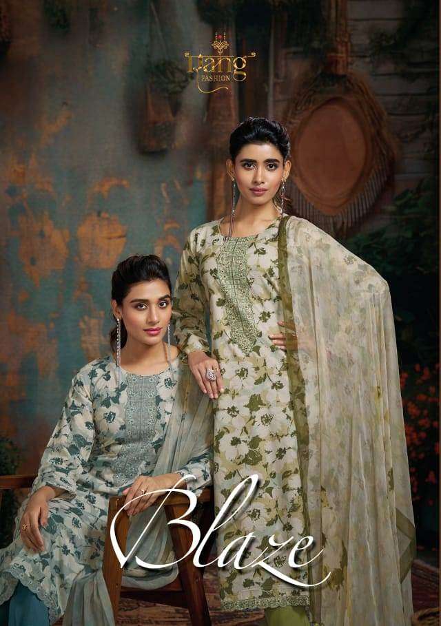 blaze by rang fashion swiss lawn cotton fancy unstich dress material wholesale price surat