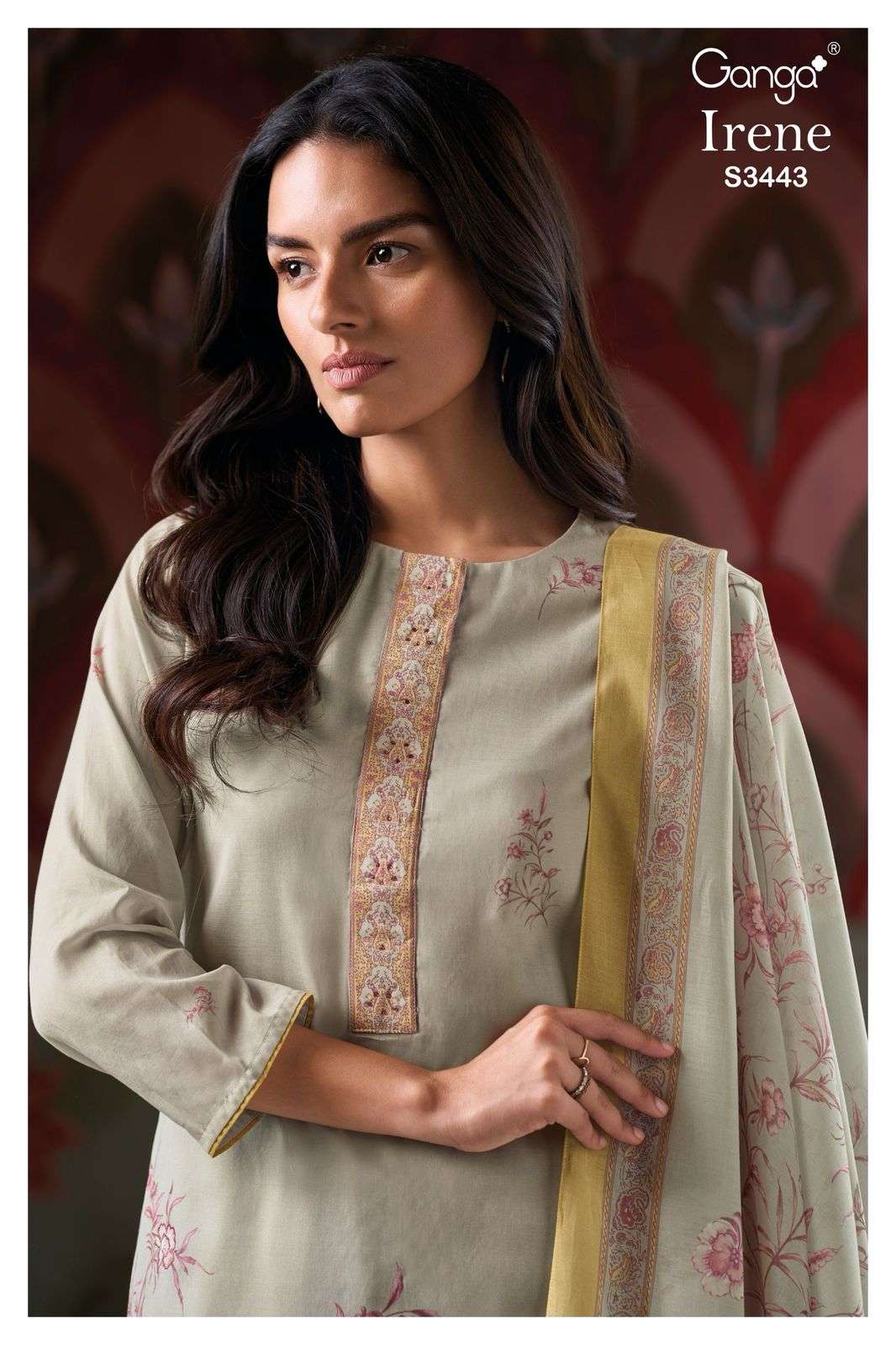 ganga irene 3443 premium mal cotton fancy look unstich salwar kameez wholesale price surat