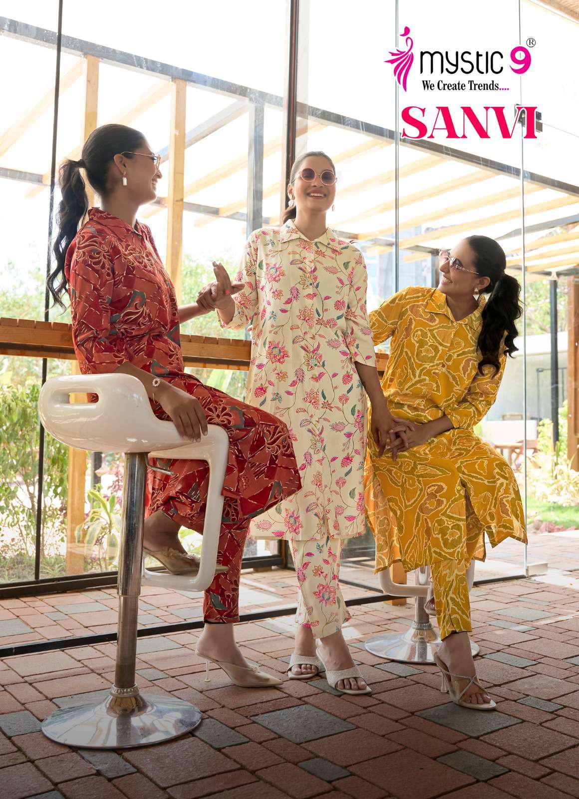 sanvi vol 1 by mystic9 1001-1010 series designer cord set for summer wear buy online surat