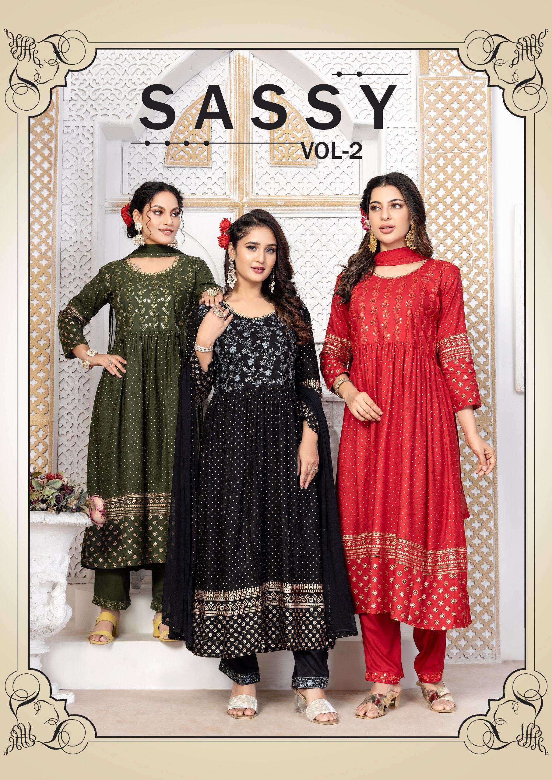 sassy vol 2 by master 201-208 series designer readymade casual wear salwar kameez best online price surat