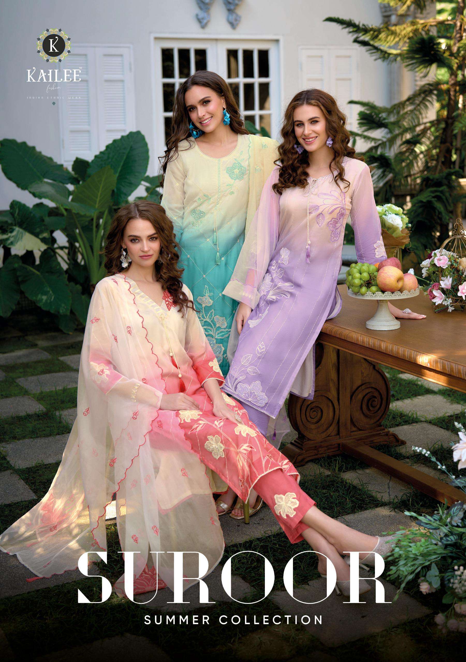 suroor  by kailee 43001-43003 series pure cotton summer wear  readymade kurti  best online price surat