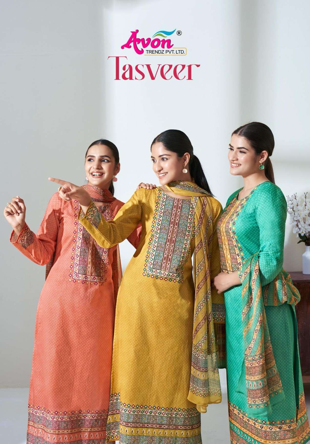tasveer by avon colors pure cotton  with handwork designer party wear salwar kameez buy online surat