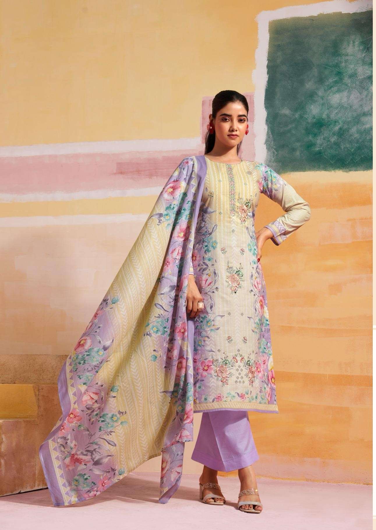 vintage pastel by mumtaz arts 5601-5606 series embroidered summer casual wear salwar kameez best online price surat