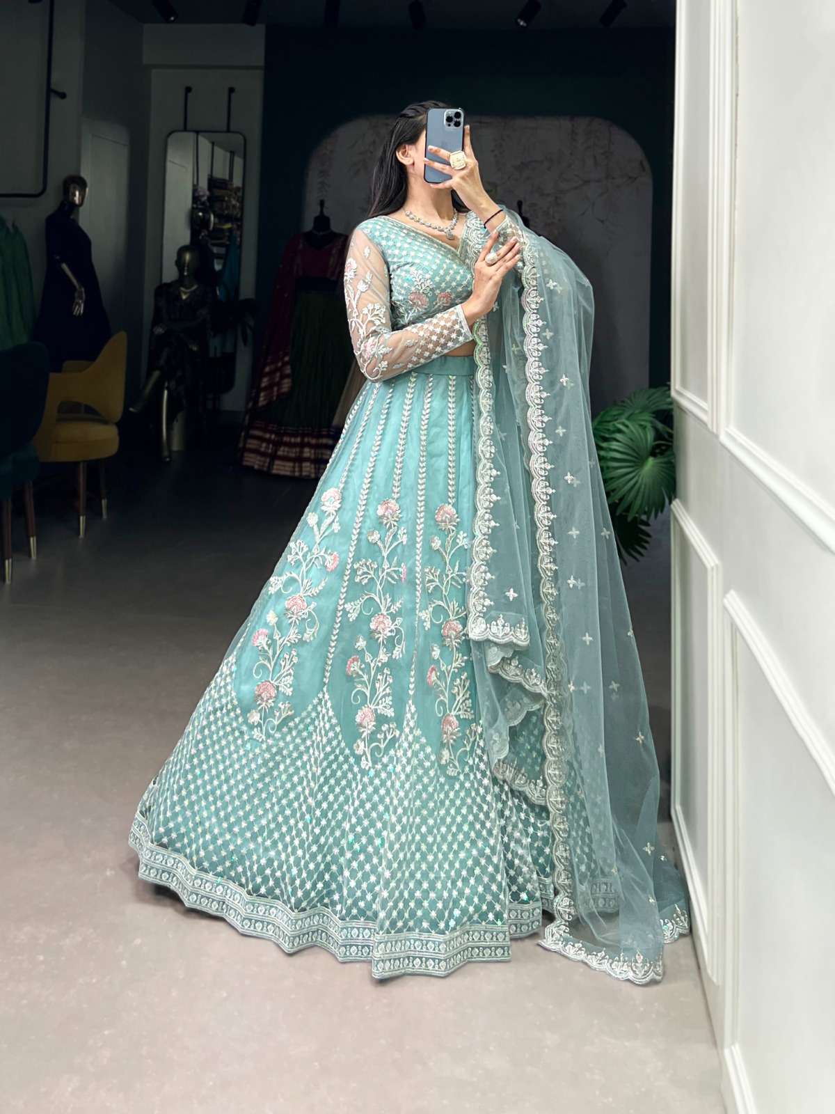 1432 by lnb latest designer stylish wedding wear semi stitched lehenga online surat