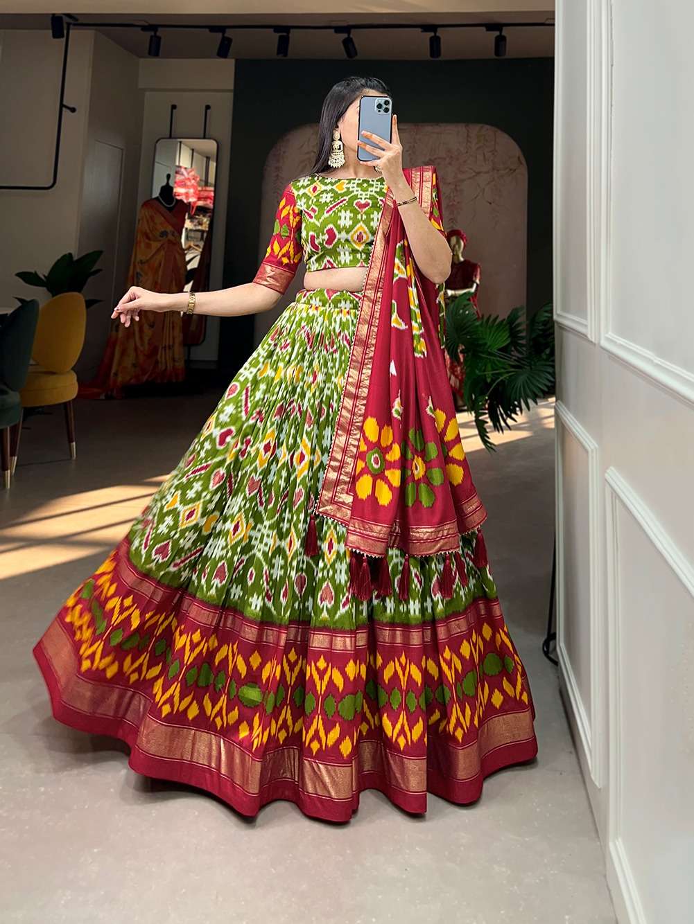 1690 by lnb patola print latest designer festival wear lehenga collection wholesaler surat