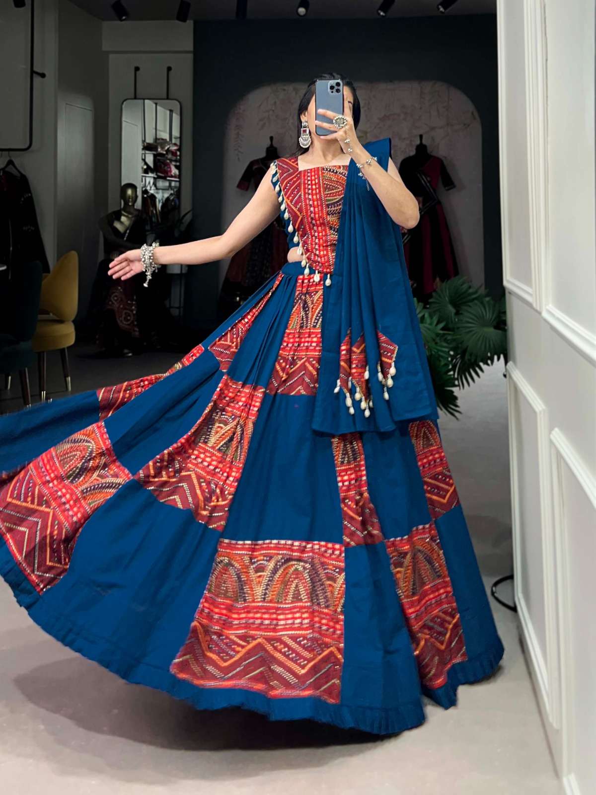 1696 by lnb exclusive printed pure cotton navratri special lehenga collection online surat