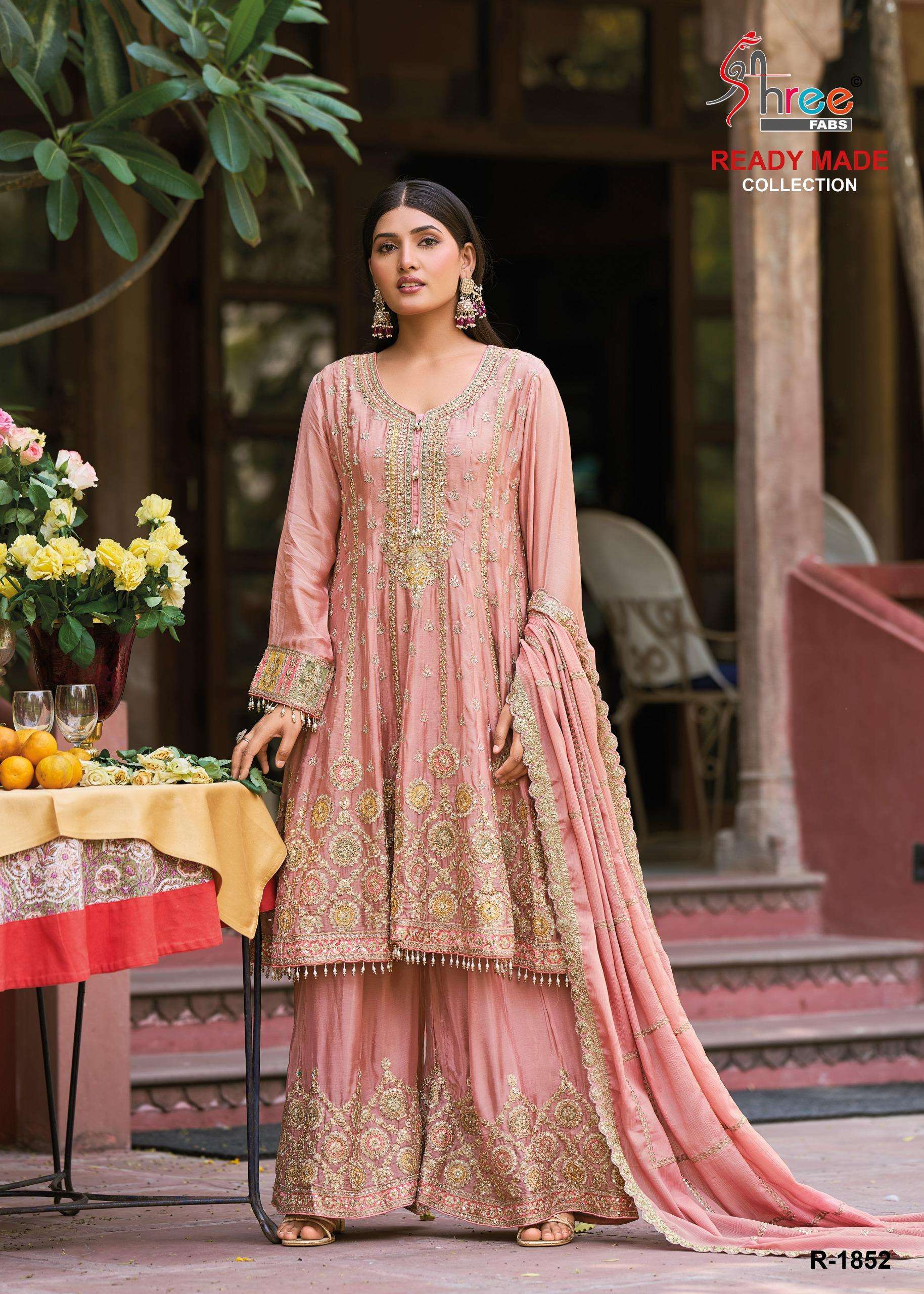 1823 by shree fabs latest designer stylish readymade party wear sarara suits buy wholesale surat