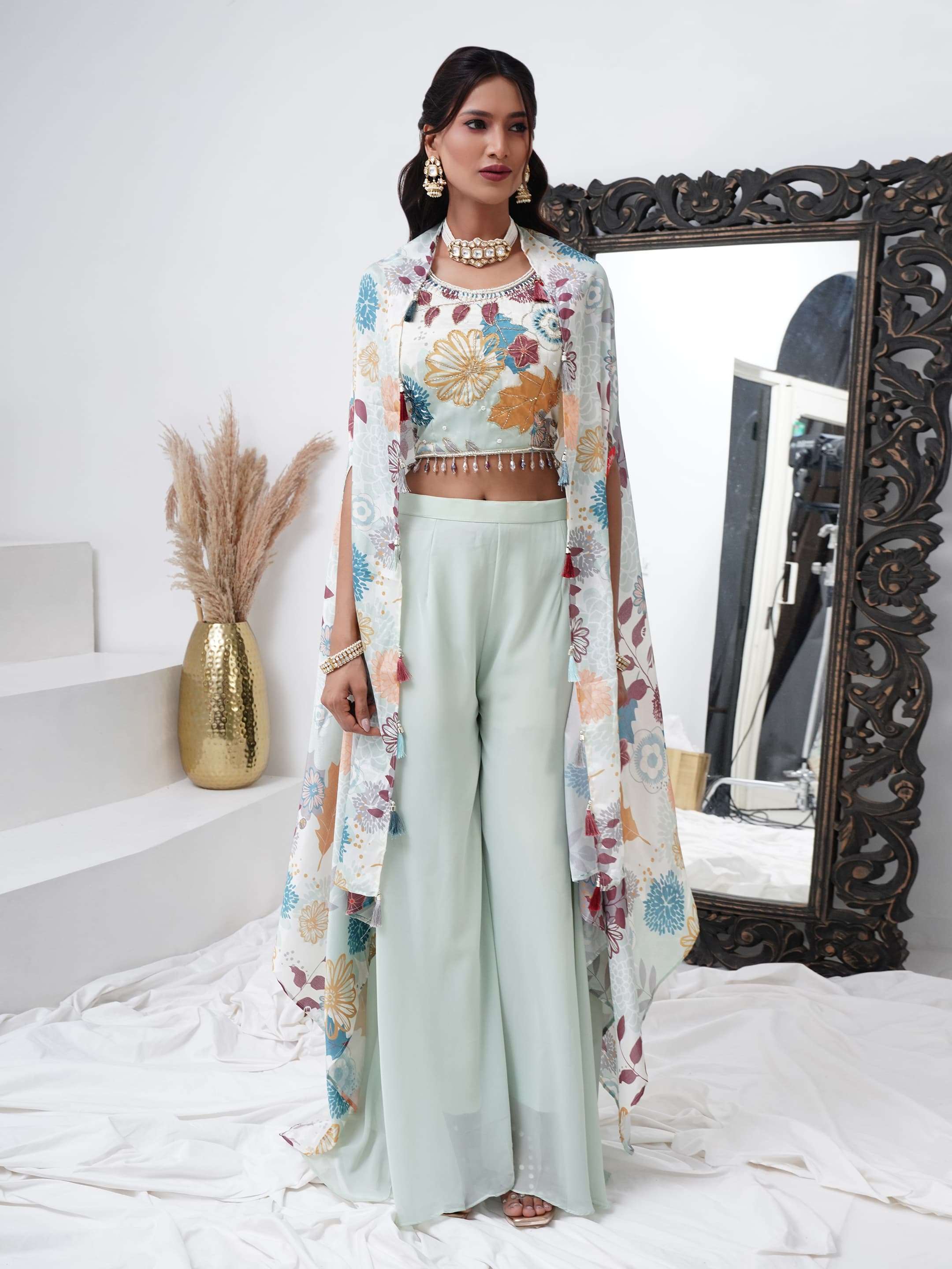 288 by amoha exclusive designer party wear chinon crop top wholesaler surat