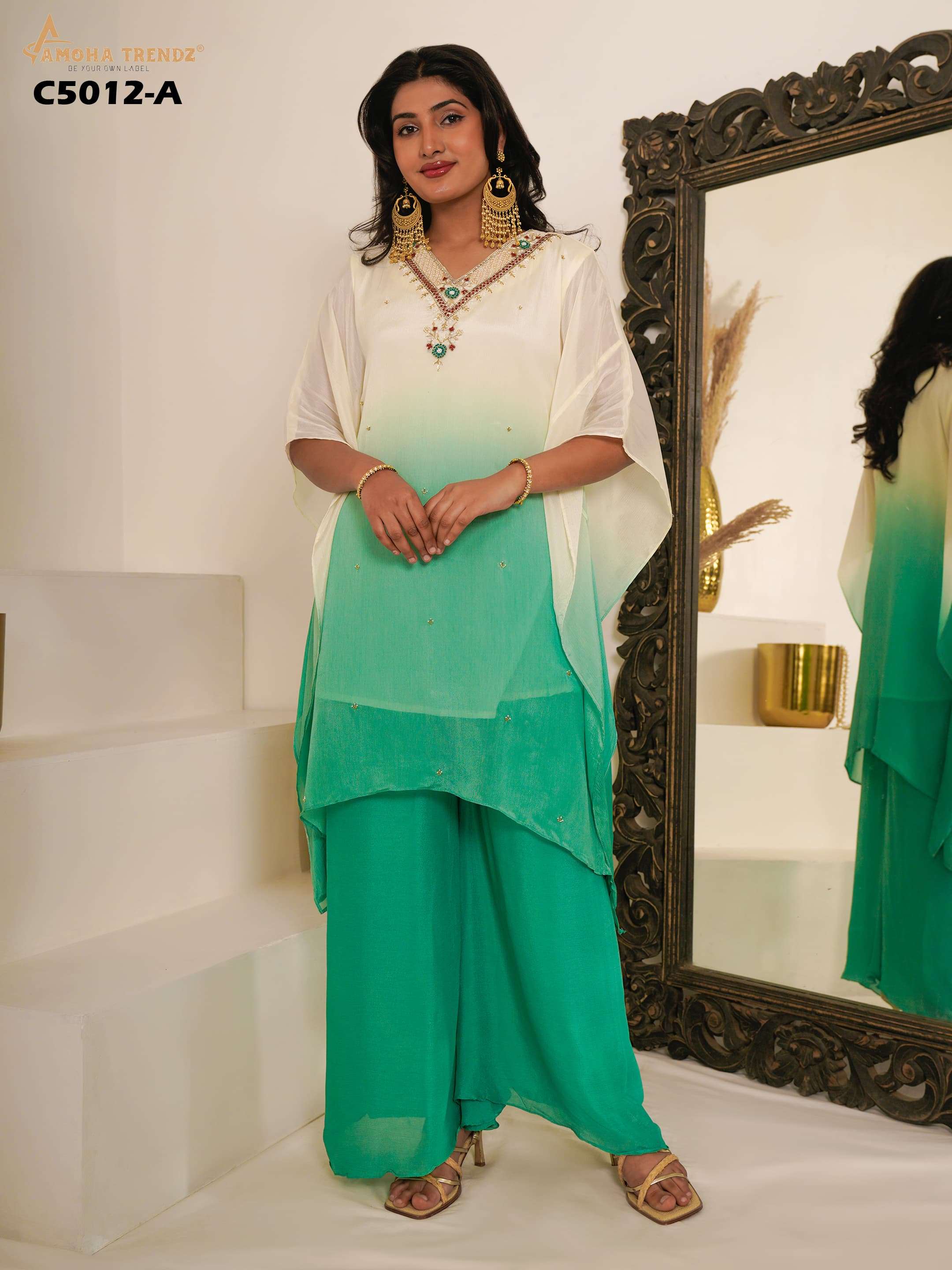 5012 by amoha best designer casual wear readymade kaftan wholesaler surat