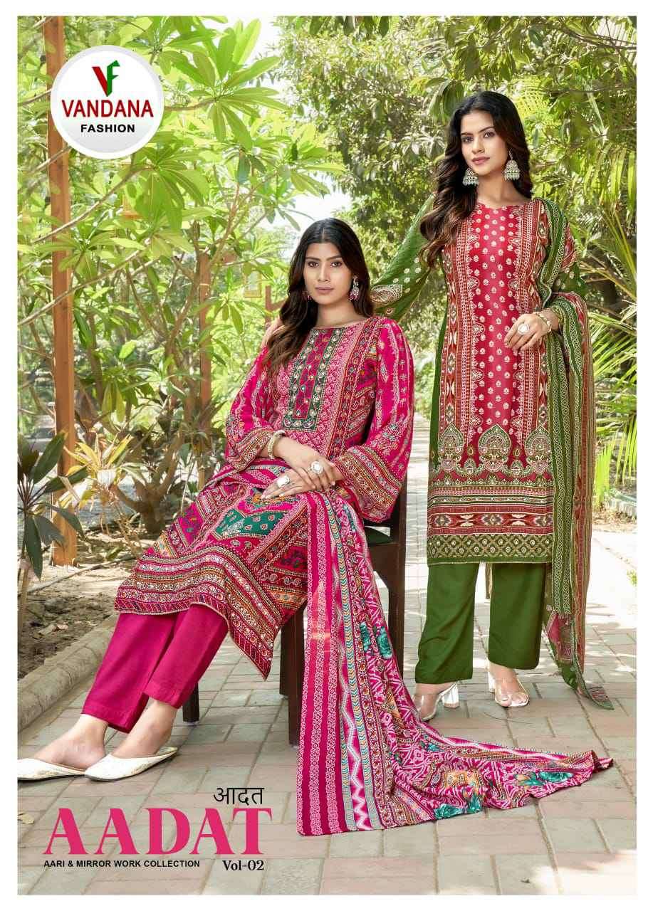 aadat vol 2 by vandana fashion 2001-2006 series  pure viscose rayon fancy salwar kameez wholesale price surat