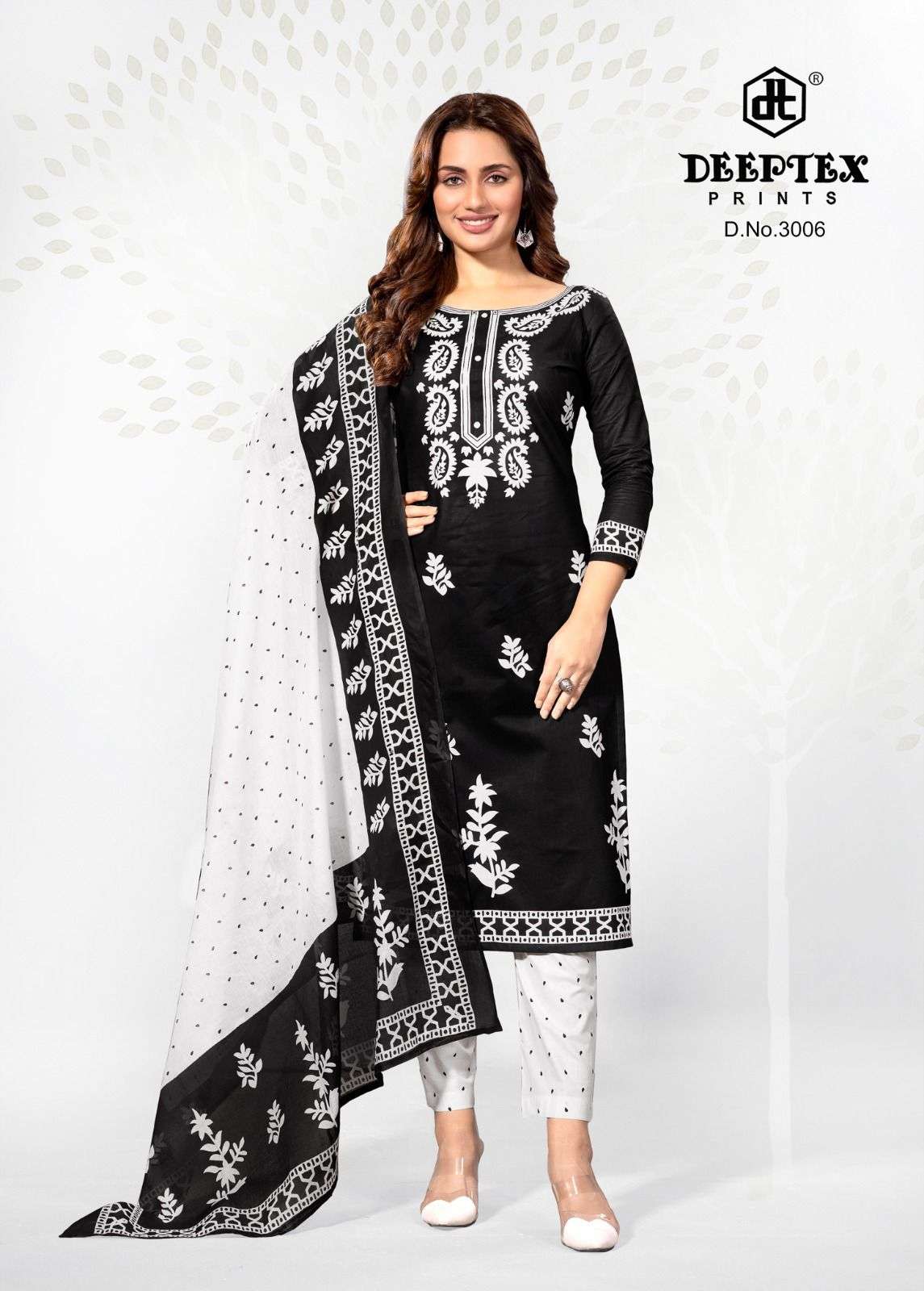 aaliza black&white vol-3 by deeptex exclusive designer casual wear cotton salwar suit collection 