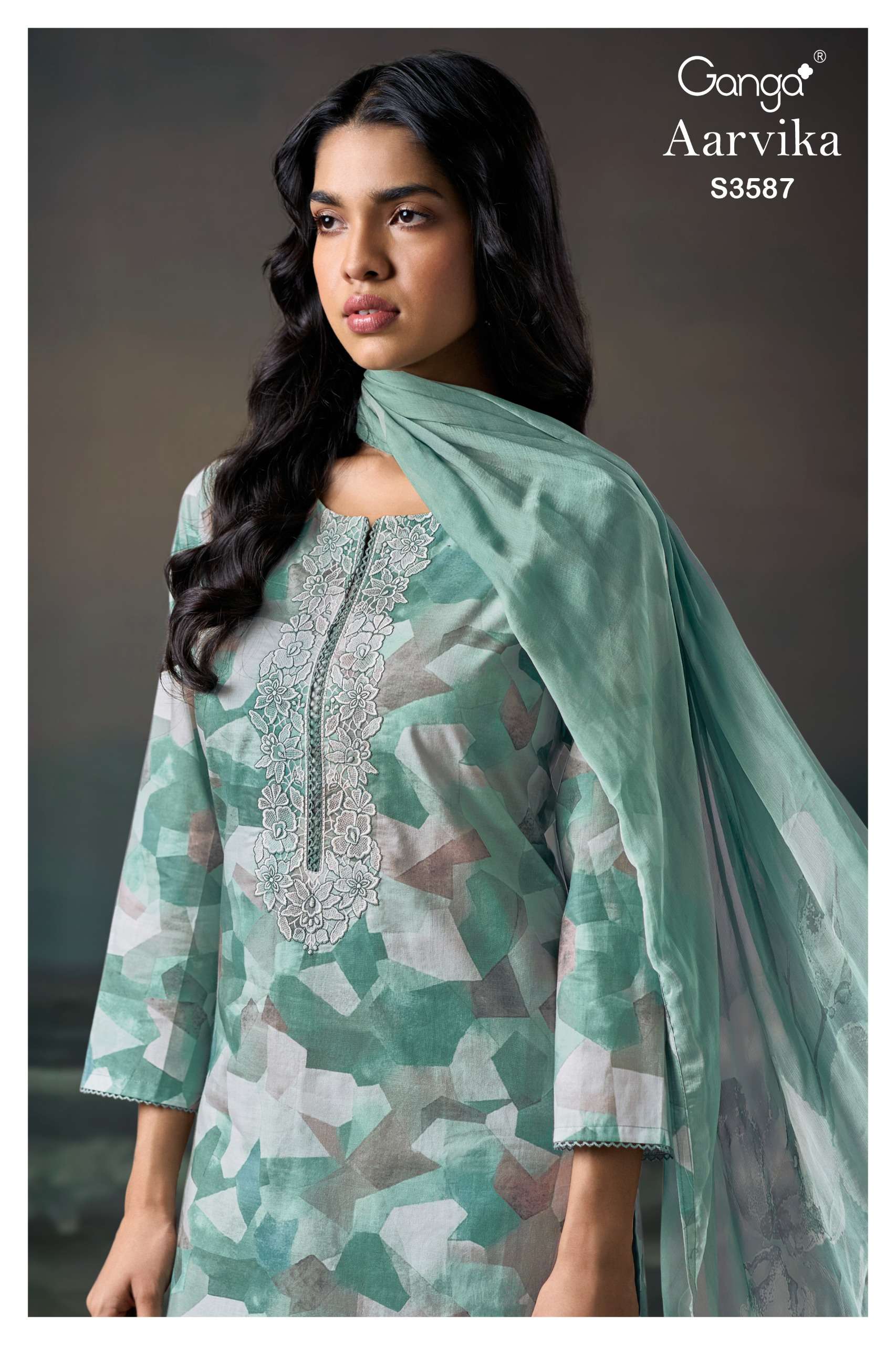 aarvika 3587 by ganga latest designer cotton casual wear suit wholesaler surat