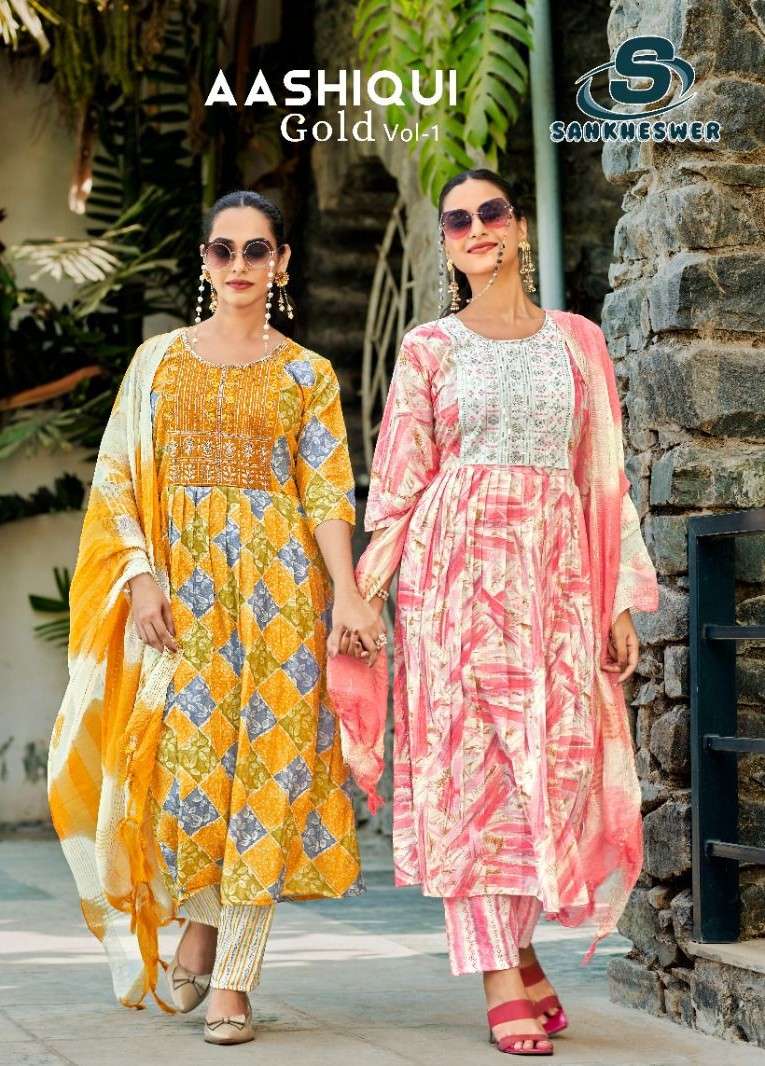 aashiqui gold vol 1 by sankheswer 1001-1007 series new best designer readymade casual wear kurti buy online surat