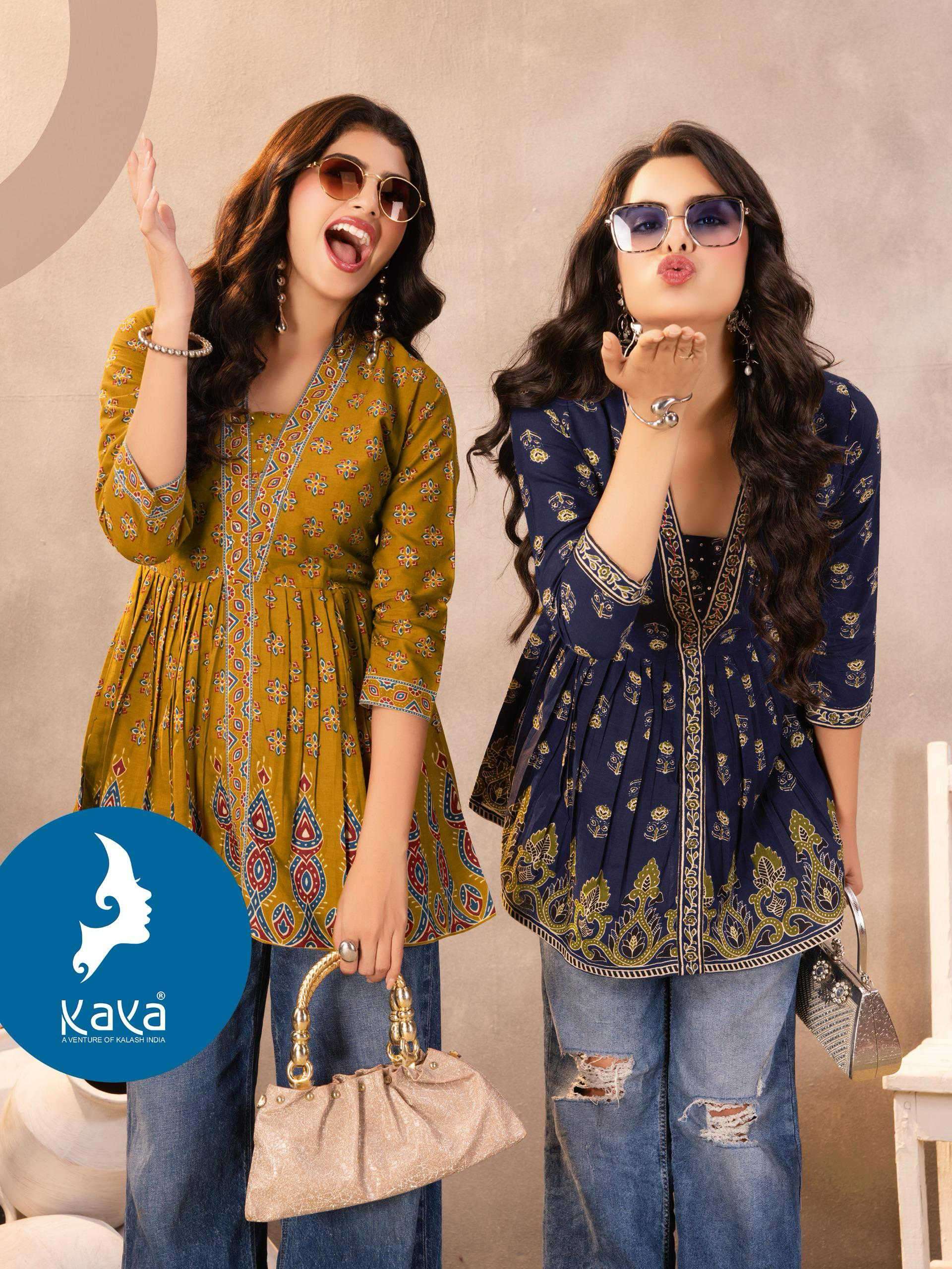 aayu by kaya kurti latest designer stylish daily wear readymade short top online surat 