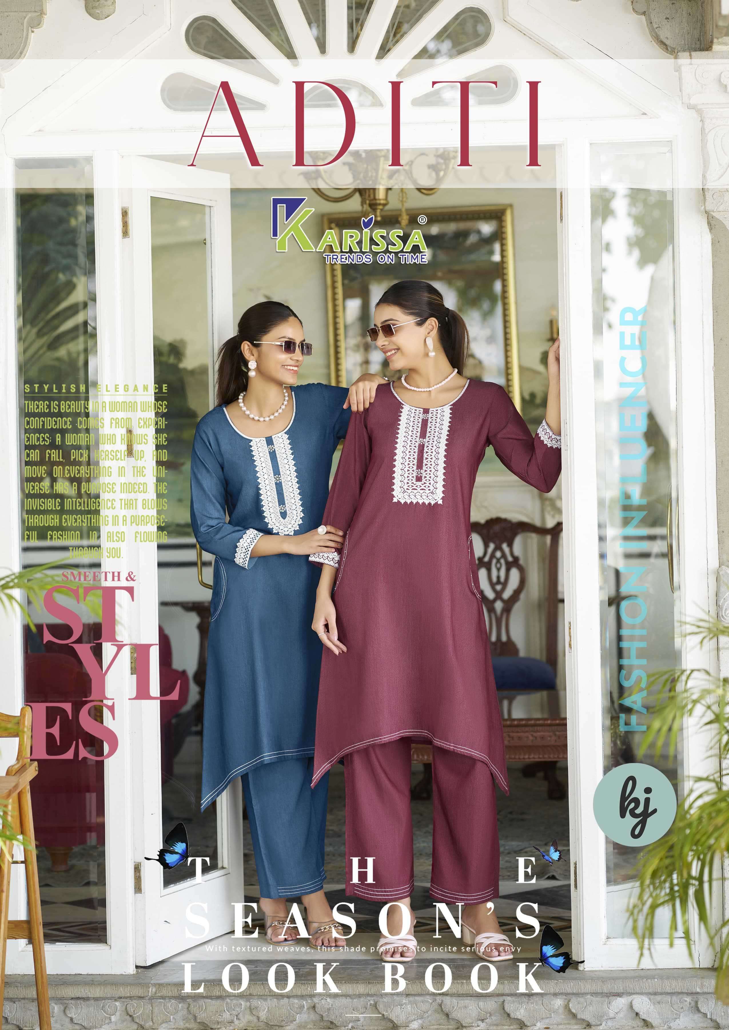 aditi by karissa 1001-1004 series latest designer party wear readymade cord set buy online surat